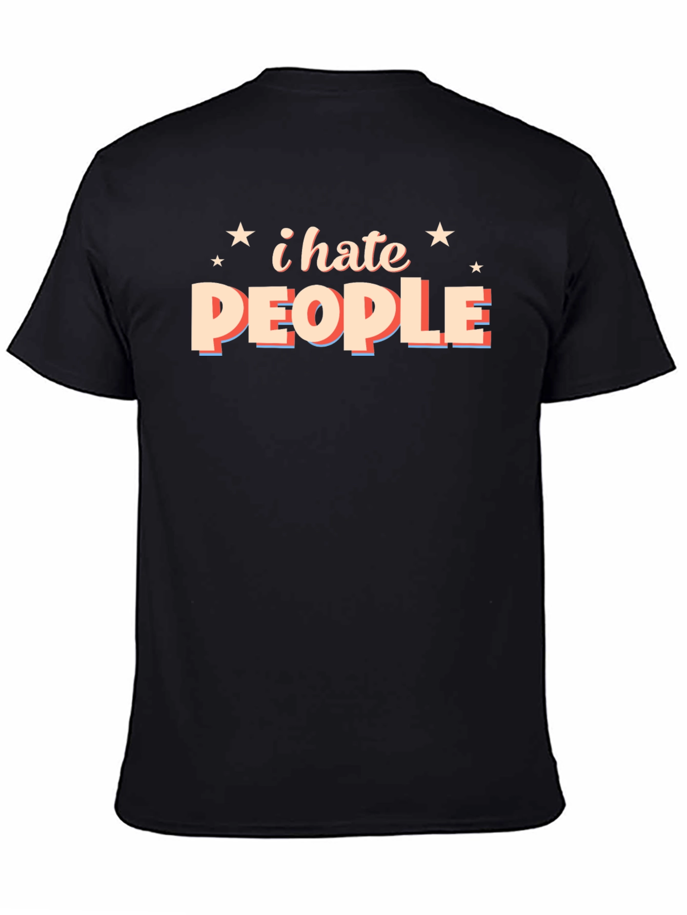 Black I Hate People Graphic T-Shirt view 4