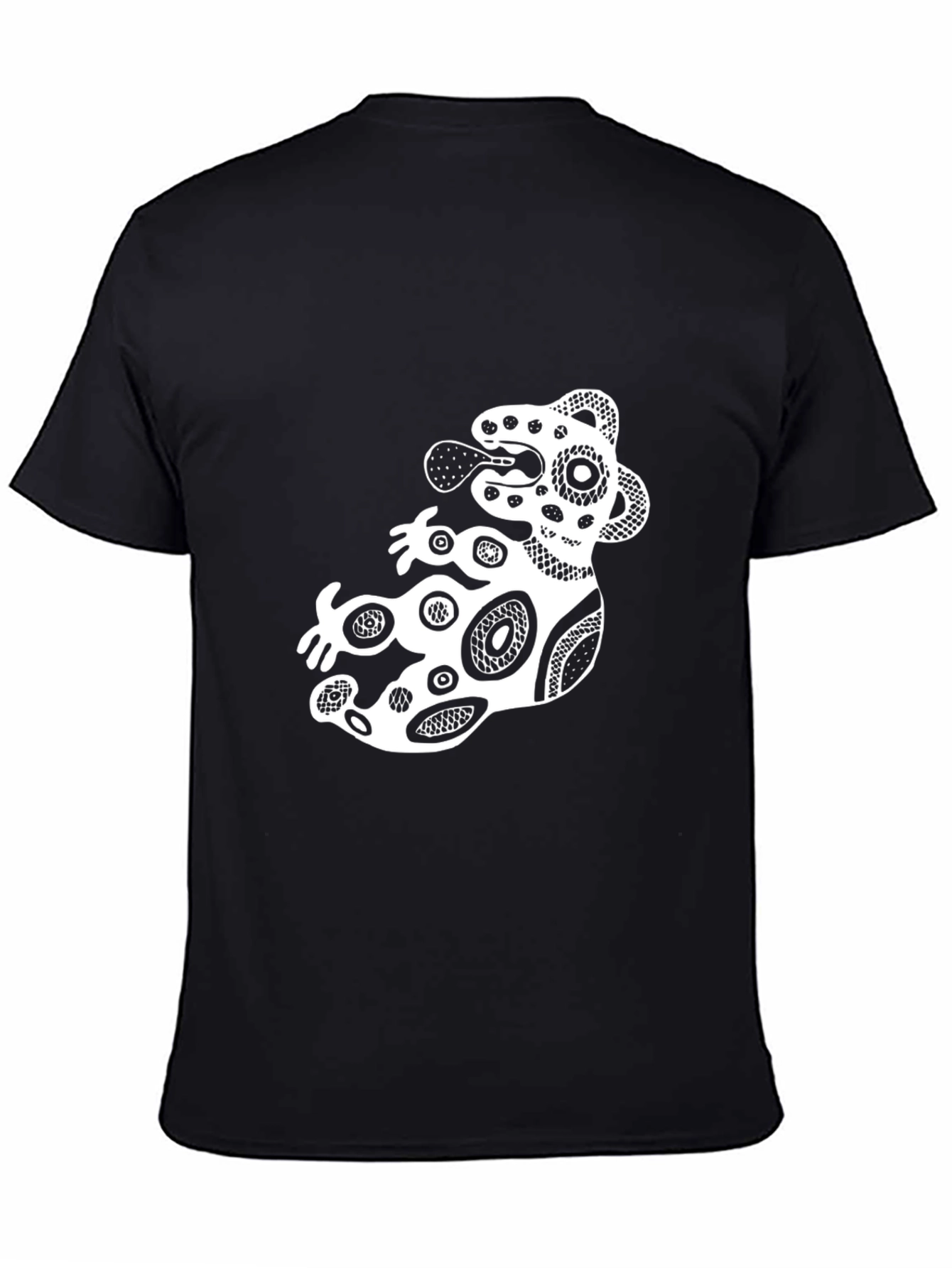Black Stylish Black Graphic Tee - Abstract Design view 4