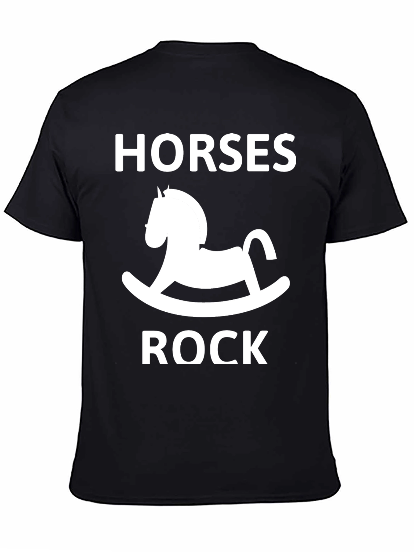 Black Horses Rock Rocking Horse Graphic Tee - Black view 4