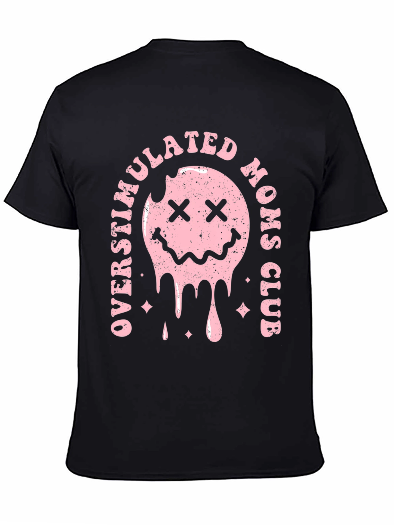 Black Overstimulated Moms Club Graphic T-Shirt view 4