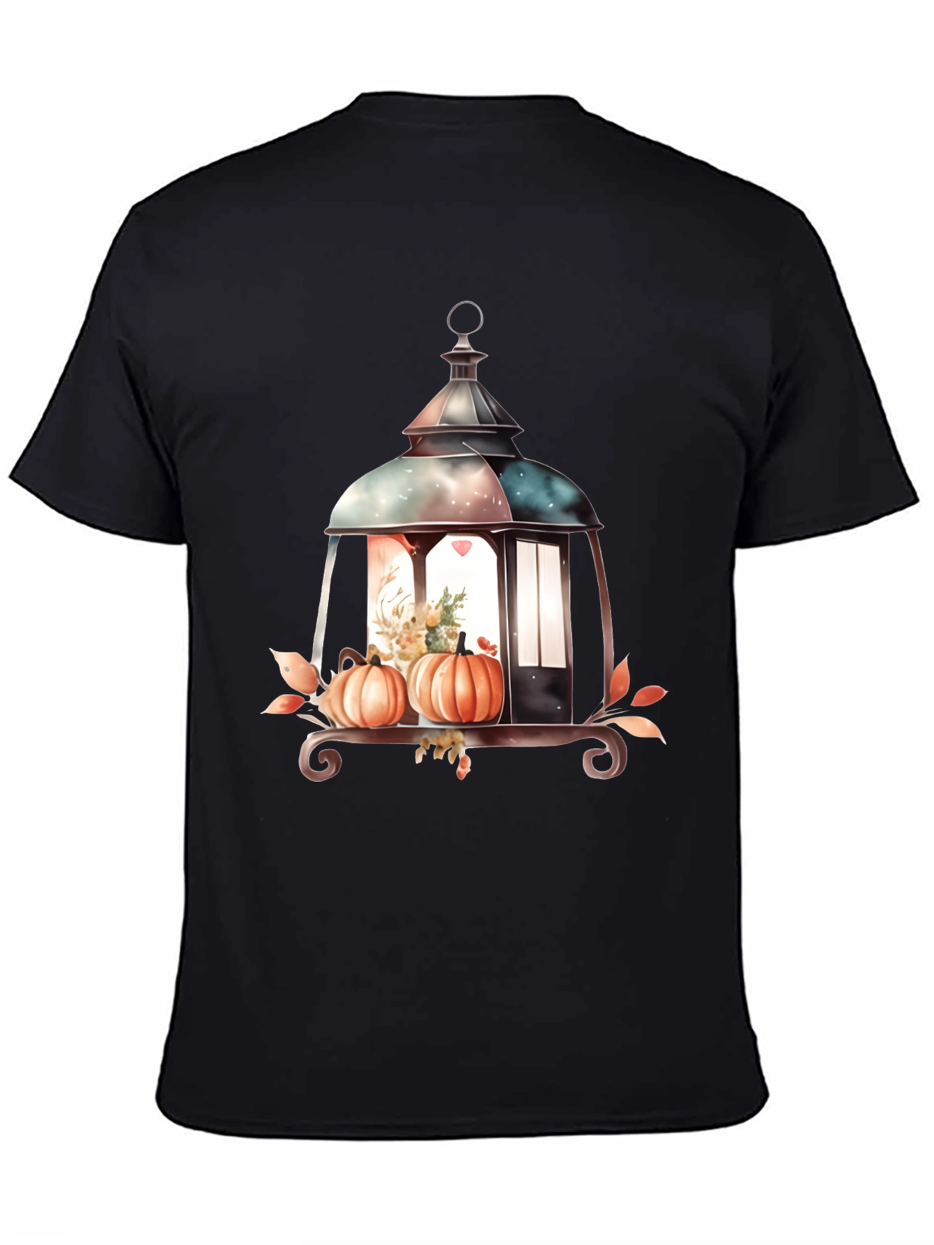 Black Lantern and Pumpkin Graphic Tee view 4