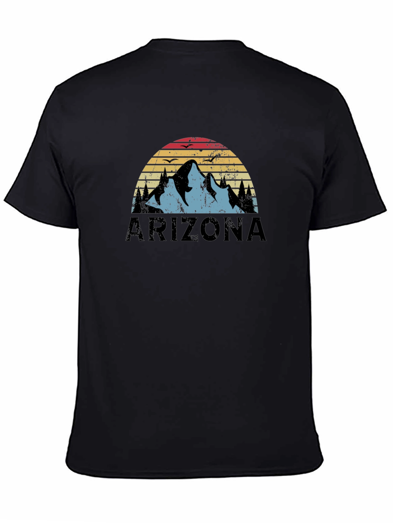 Black Arizona Mountain Sunset Graphic T-Shirt view 4