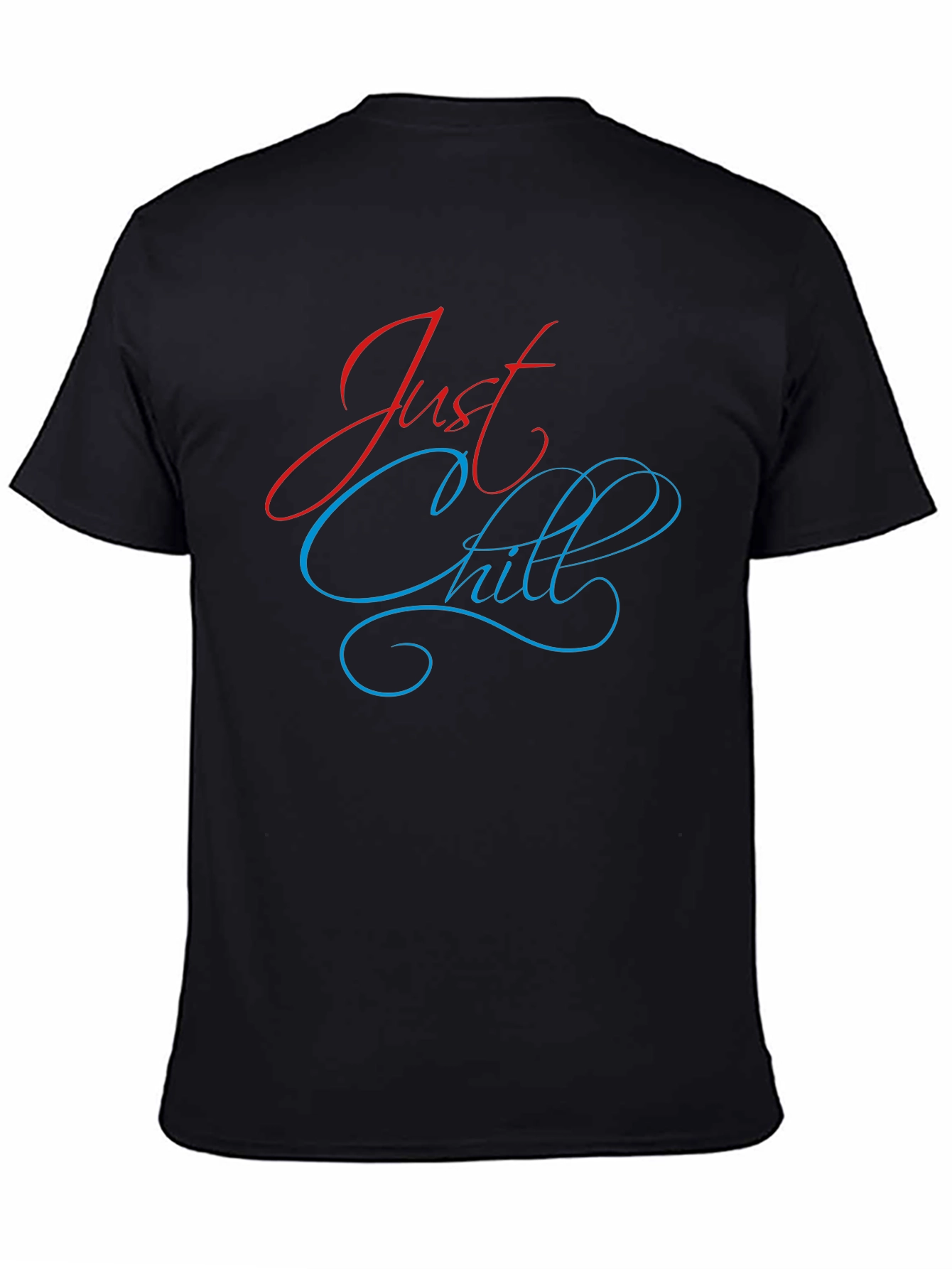 Black Just Chill Black T-Shirt: Stylish Graphic Tee for Relaxed Comfort view 4