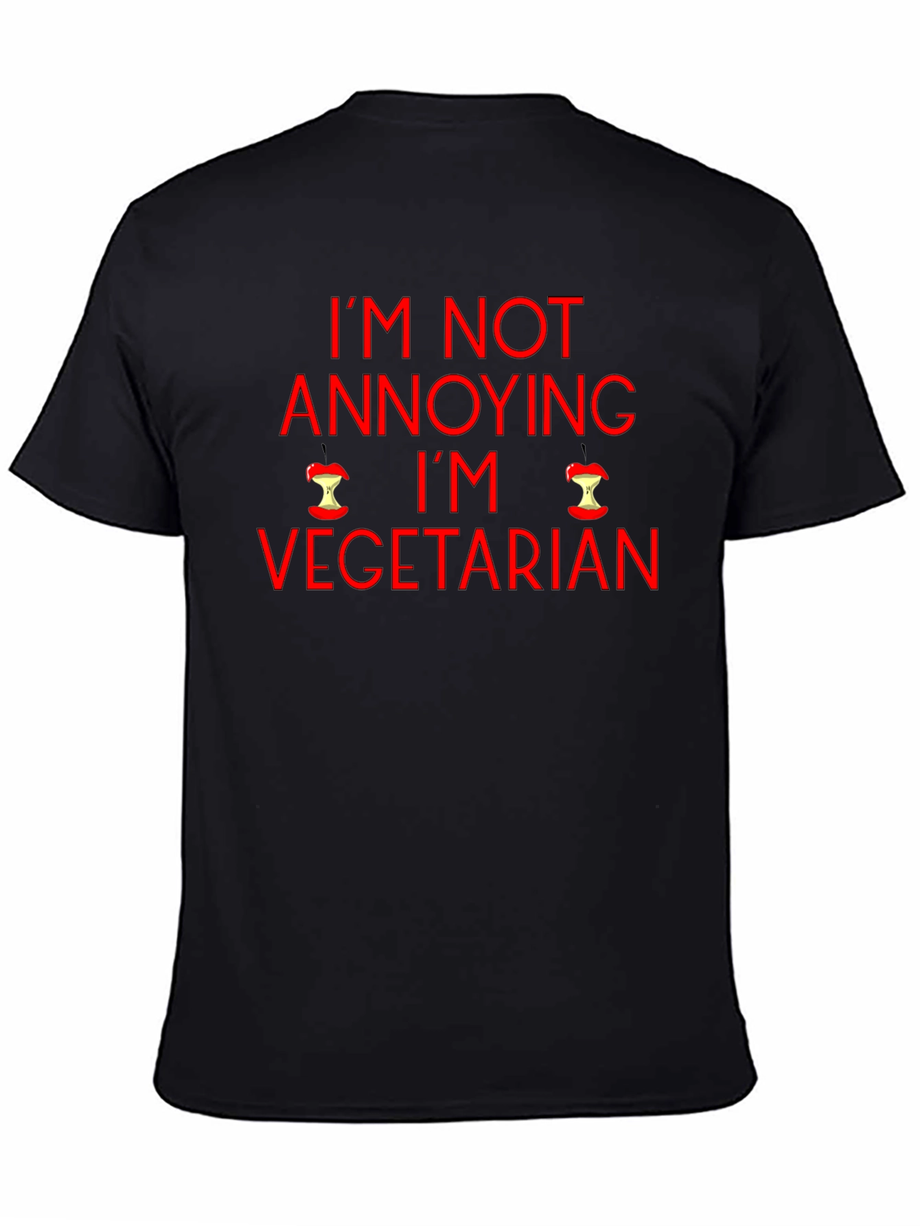 Black I'm Not Annoying I'm Vegetarian Graphic T-Shirt view 4