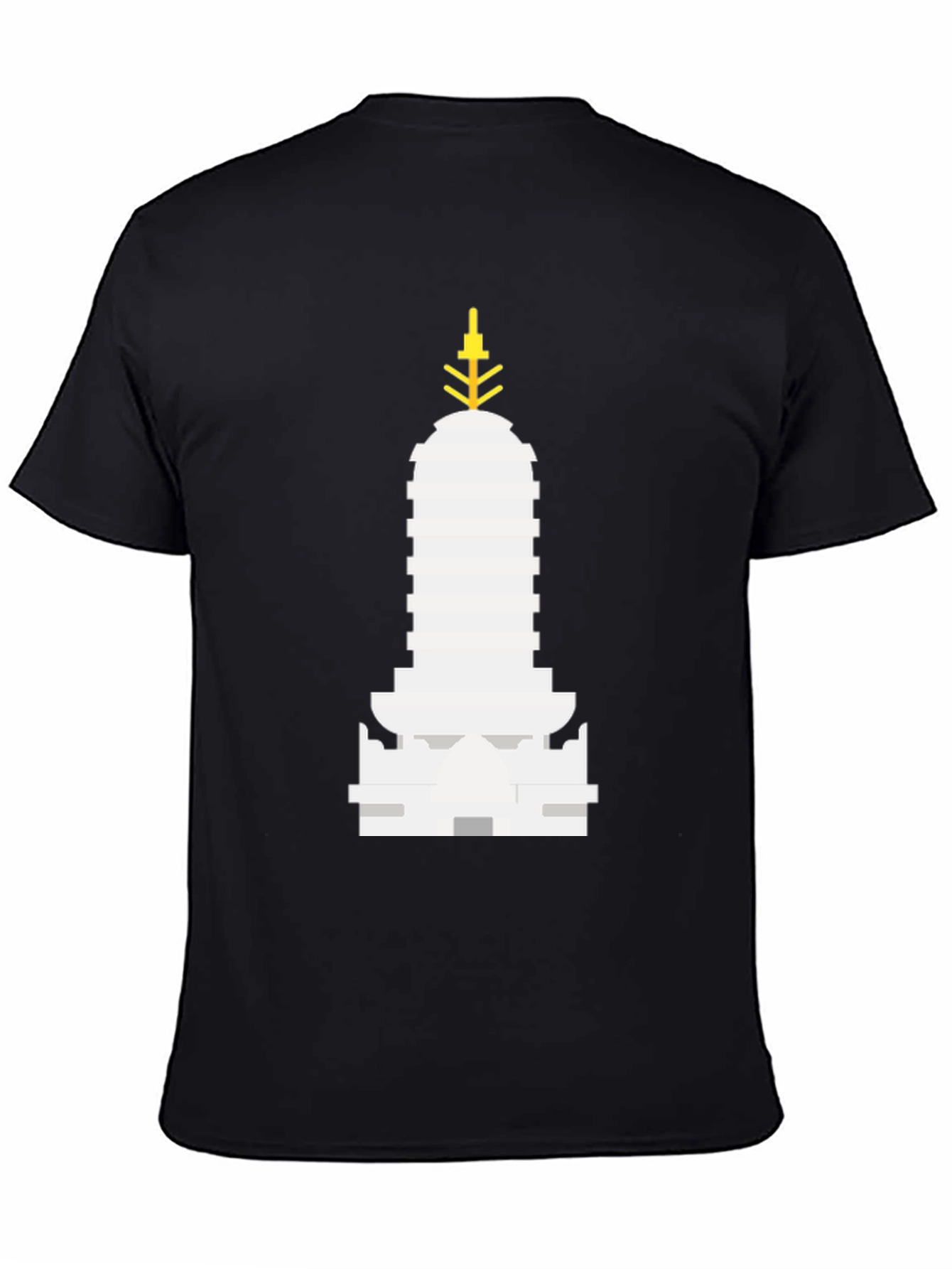 Black Iconic Building Graphic Tee - Black Unisex T-Shirt view 4