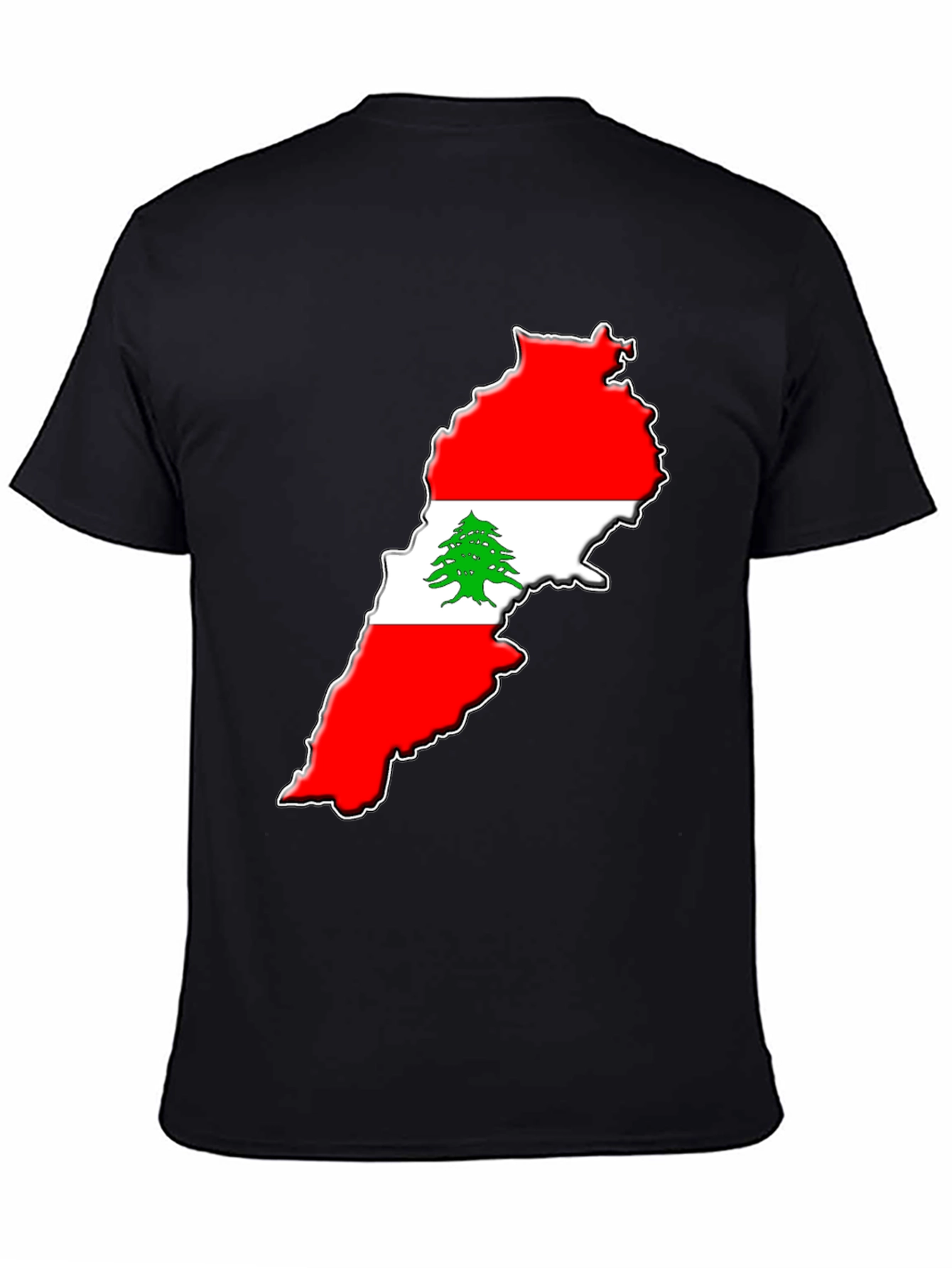 Black Lebanon Flag T-Shirt - National Pride Tee view 4