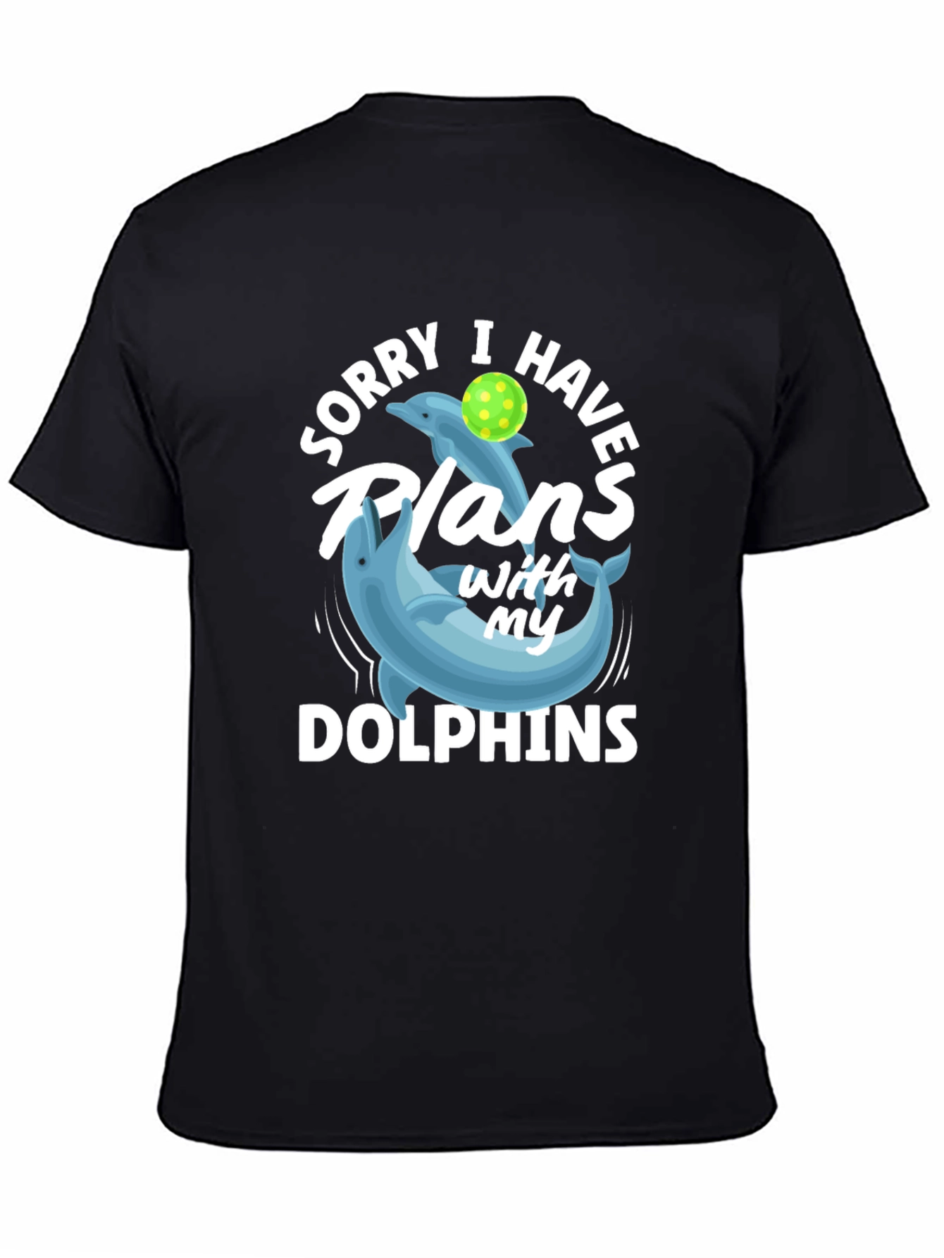 Black Dolphin Plans Graphic T-Shirt view 4