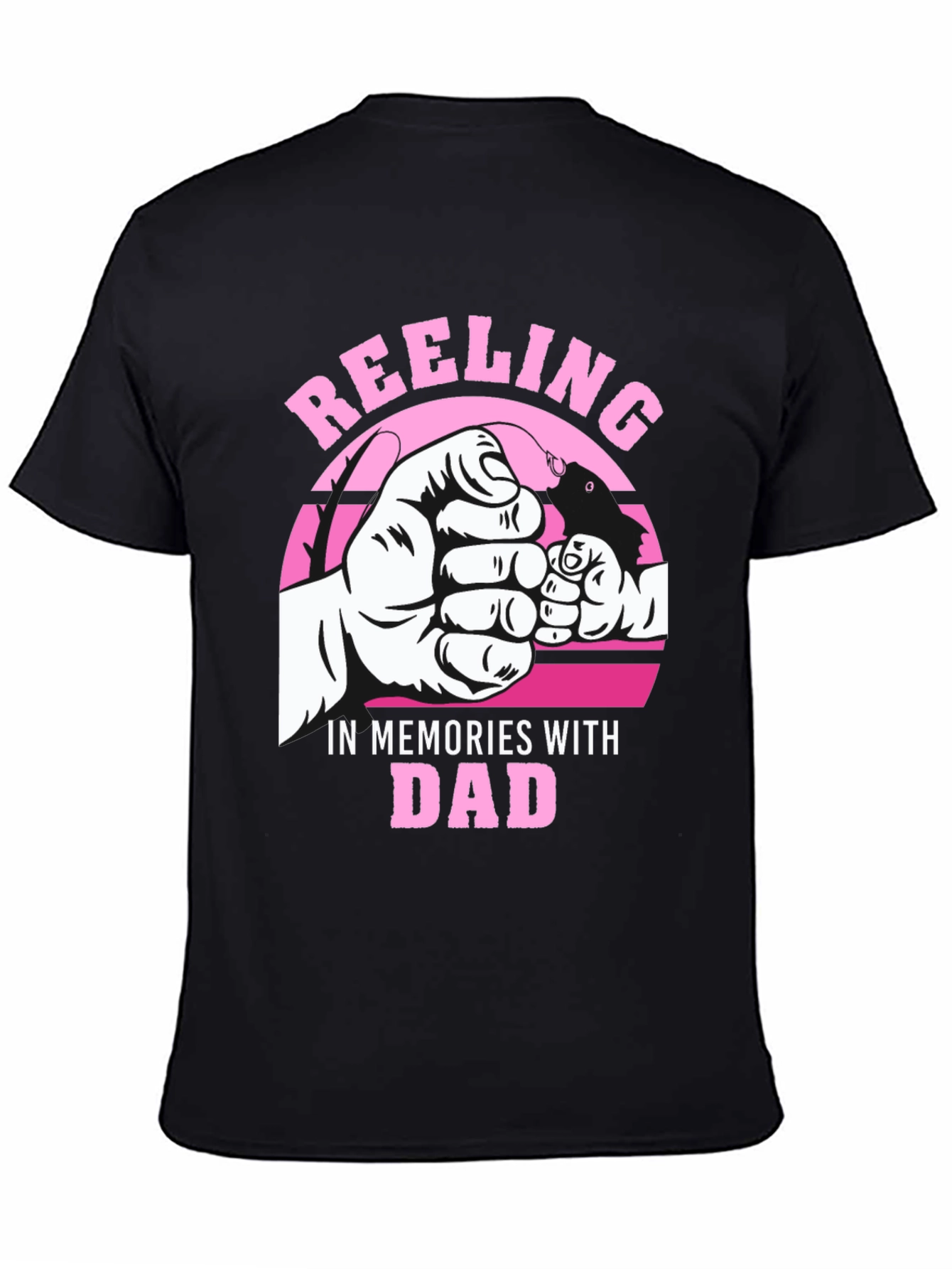 Black Reeling in Memories with Dad T-Shirt view 4