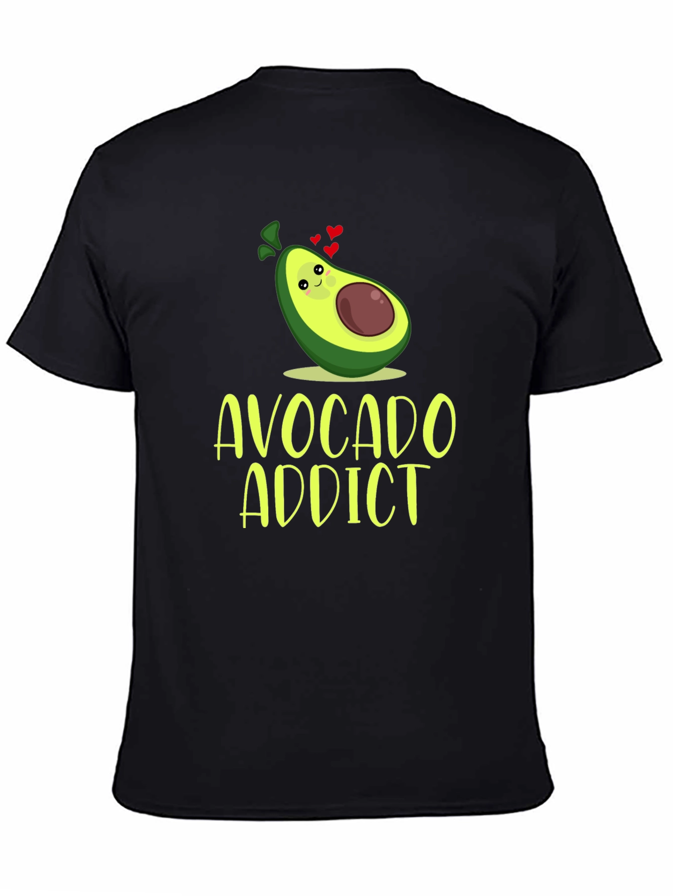 Black Avocado Addict Graphic Tee - Trendy Foodie T-Shirt view 4