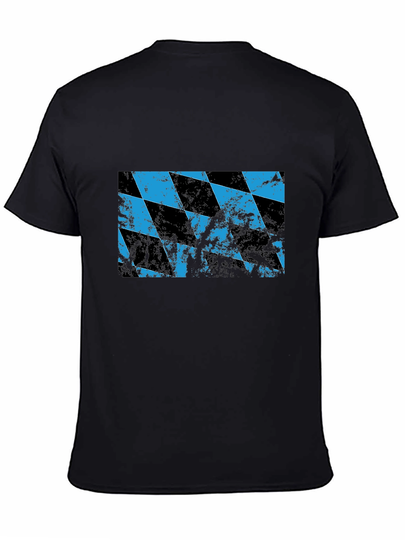 Black Distressed Bavarian Flag Black T-Shirt view 4