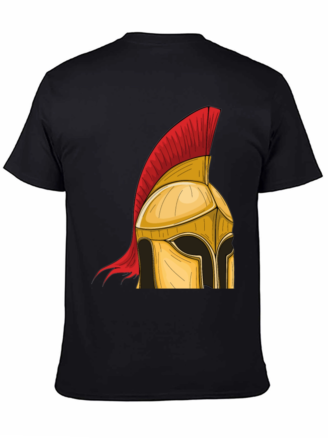 Black Spartan Helmet Graphic Tee - Warrior Style view 4