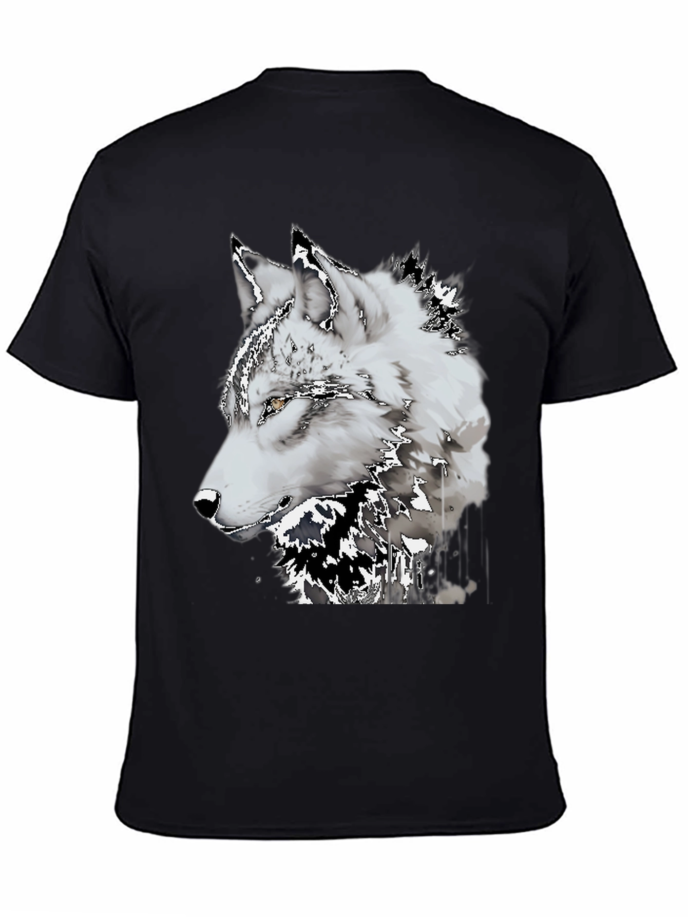 Black Wolf Graphic Tee - Black Short Sleeve Shirt view 4