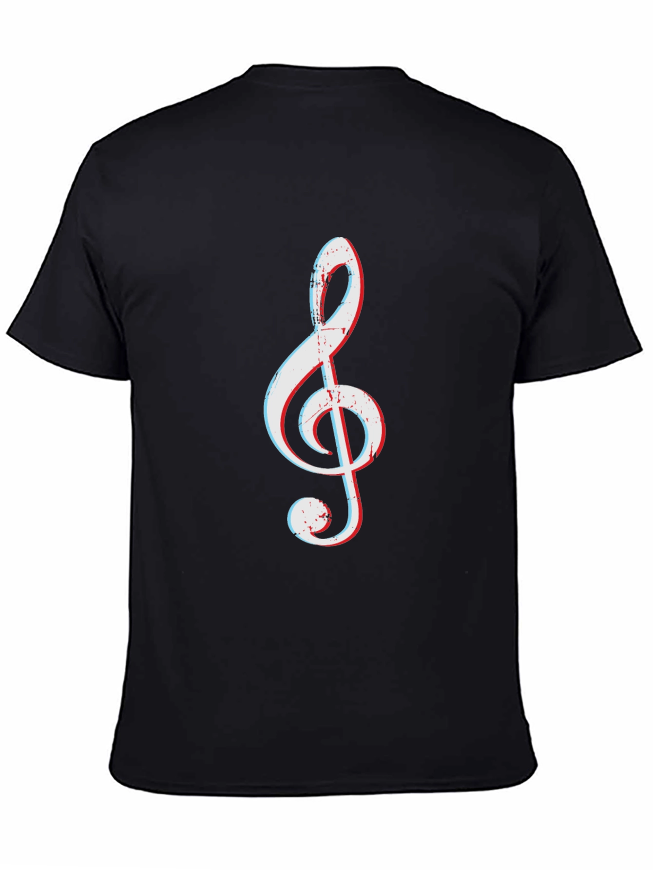 Black Treble Clef Graphic Tee - Music Lover's T-Shirt view 4