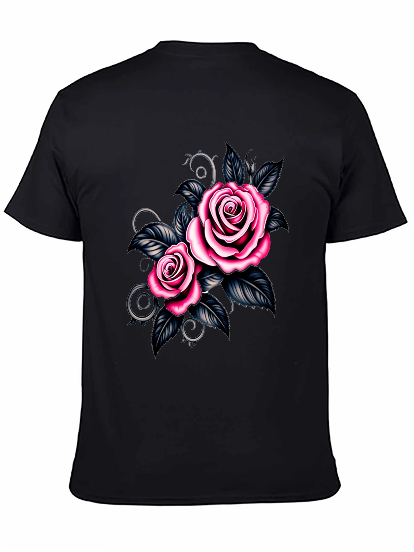 Black Rose Graphic Black T-Shirt view 4