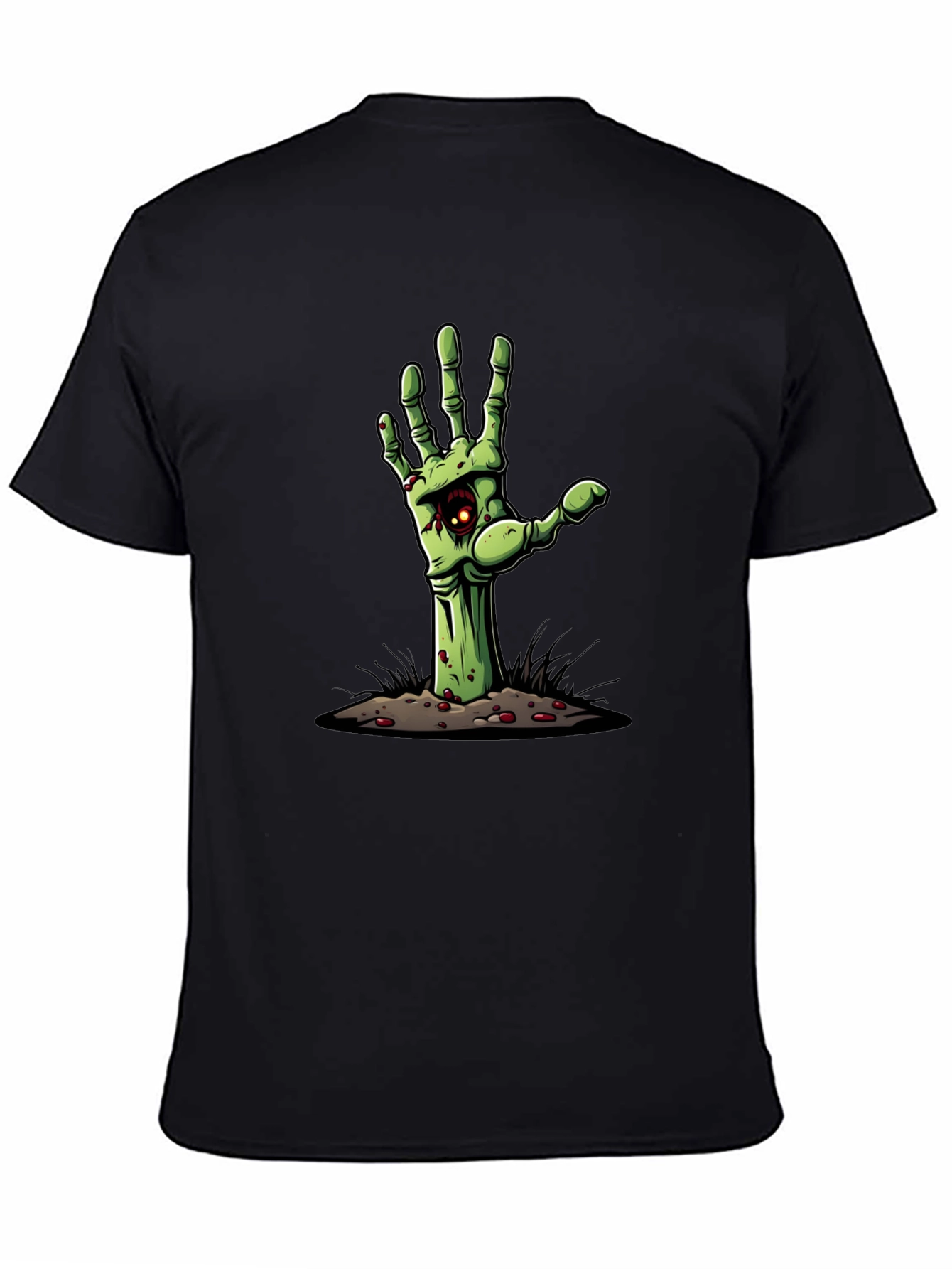 Black Zombie Hand Graphic Tee - Halloween T-Shirt view 4