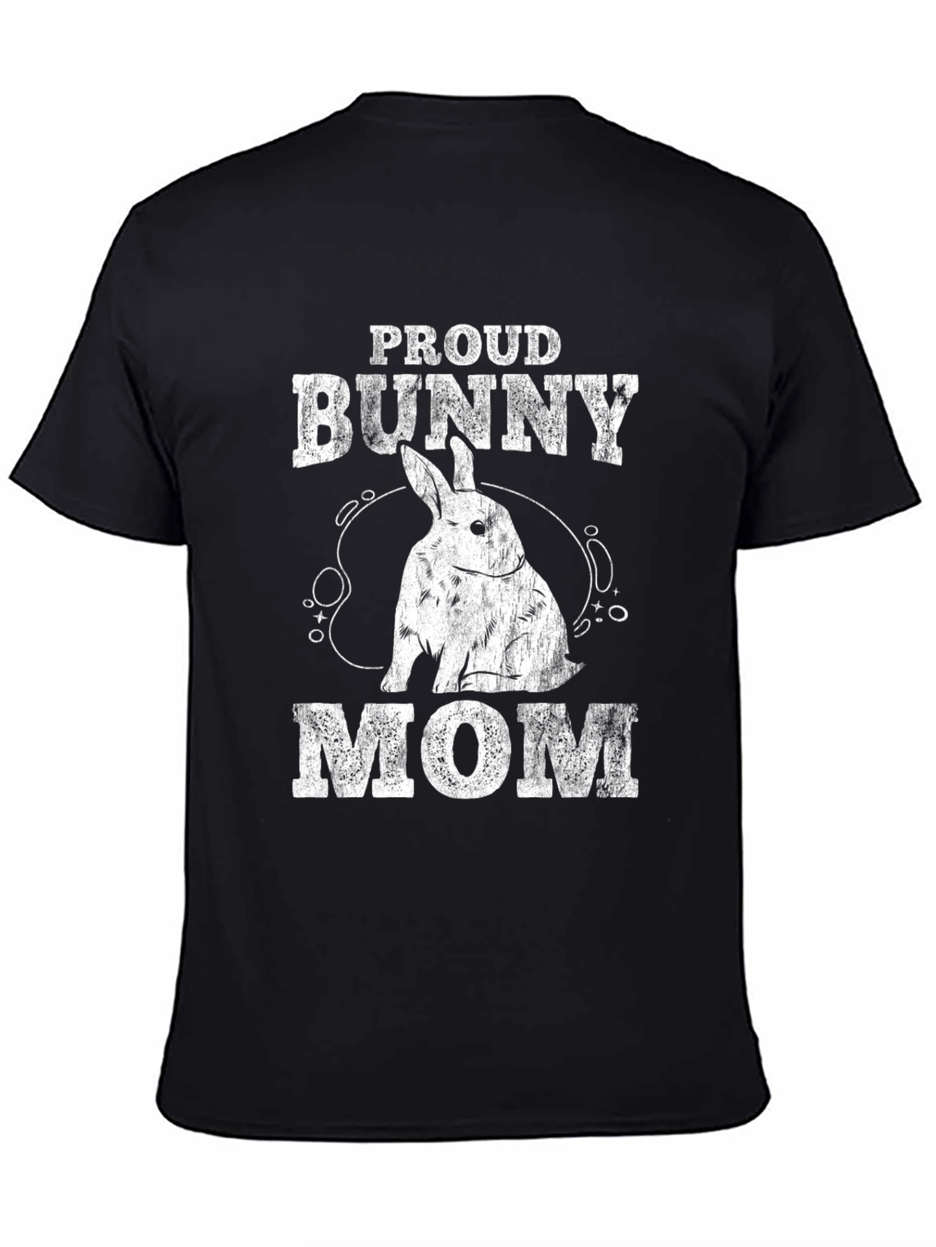 Black Proud Bunny Mom T-Shirt - Black Cotton Tee view 4