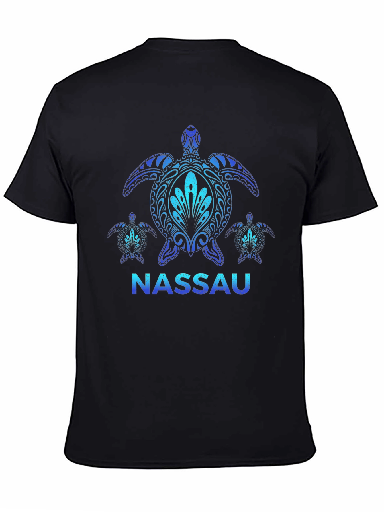 Black Nassau Turtle Graphic Black T-Shirt view 4