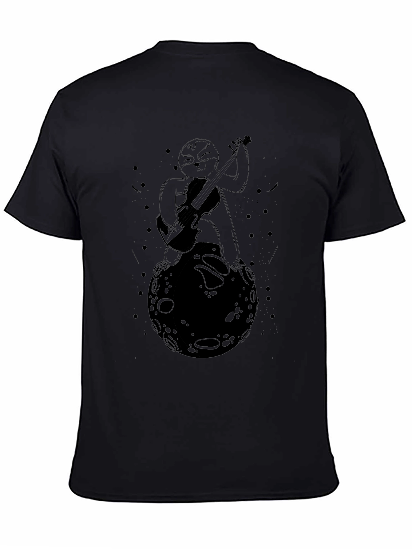 Black Sloth on the Moon Graphic T-Shirt view 4