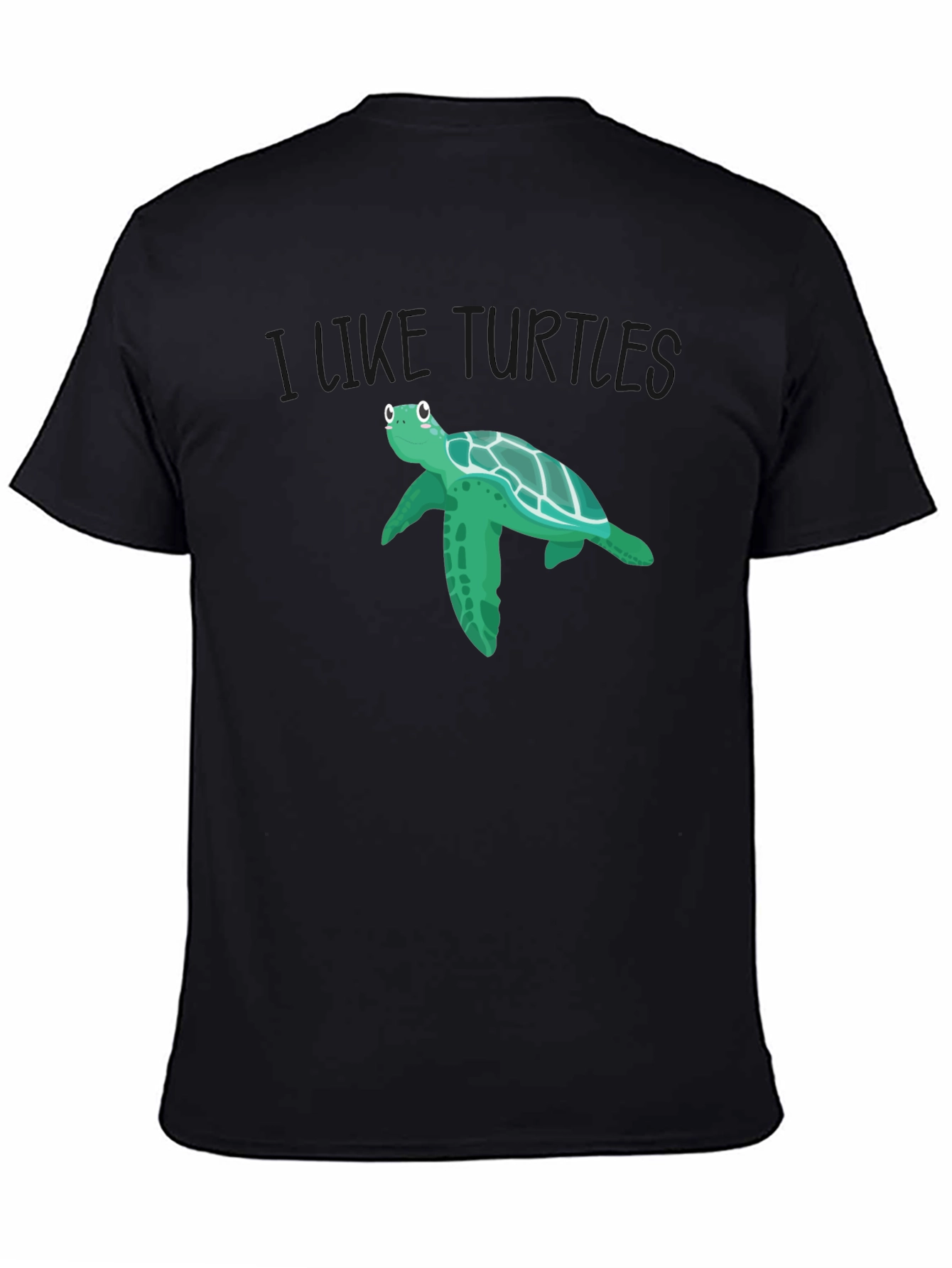 Black I Like Turtles Graphic T-Shirt view 4