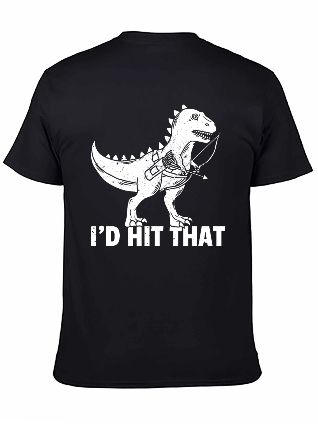 Black Dino Archer T-Shirt - "I'd Hit That" Black Tee view 4
