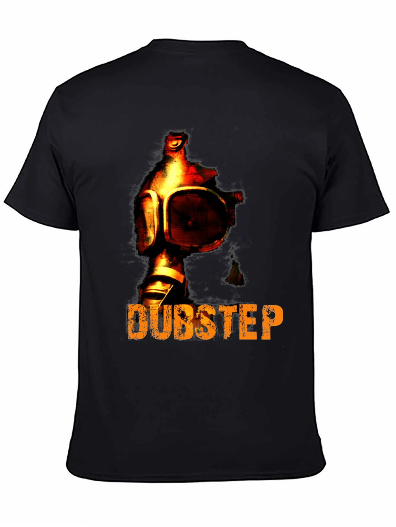 Black Dubstep Gas Mask Graphic T-Shirt view 4