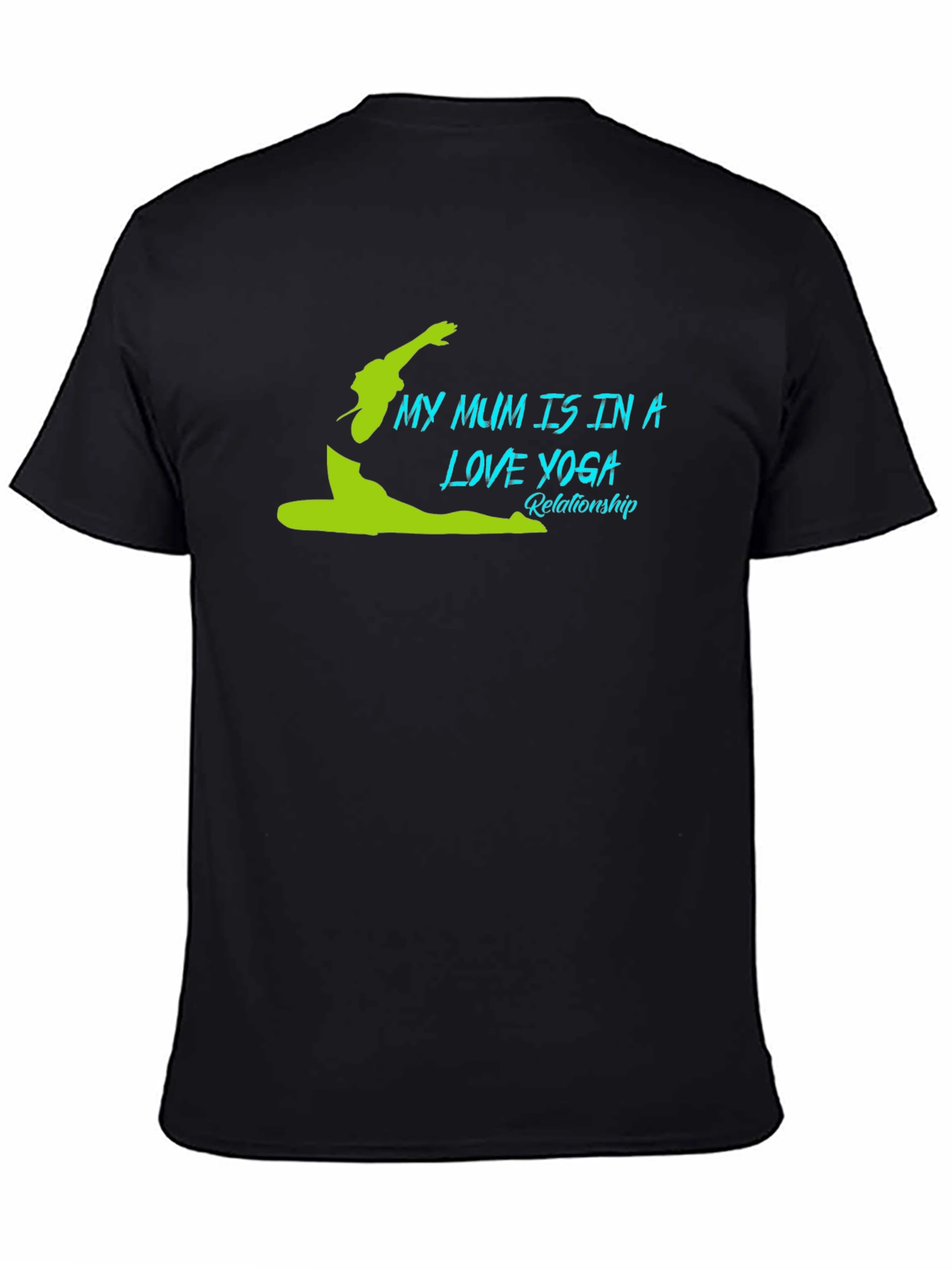 Black Yoga Mum Black T-Shirt view 4