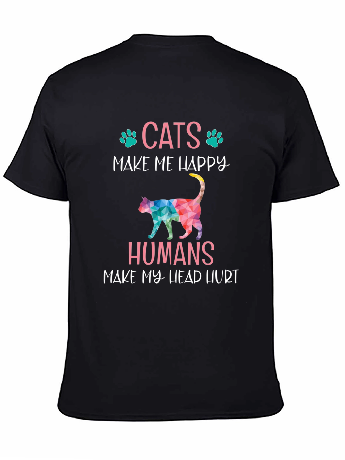 Black Cats Make Me Happy T-Shirt view 4