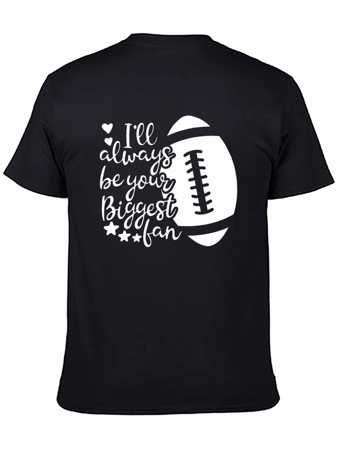 Black Biggest Fan Football Graphic Tee view 4