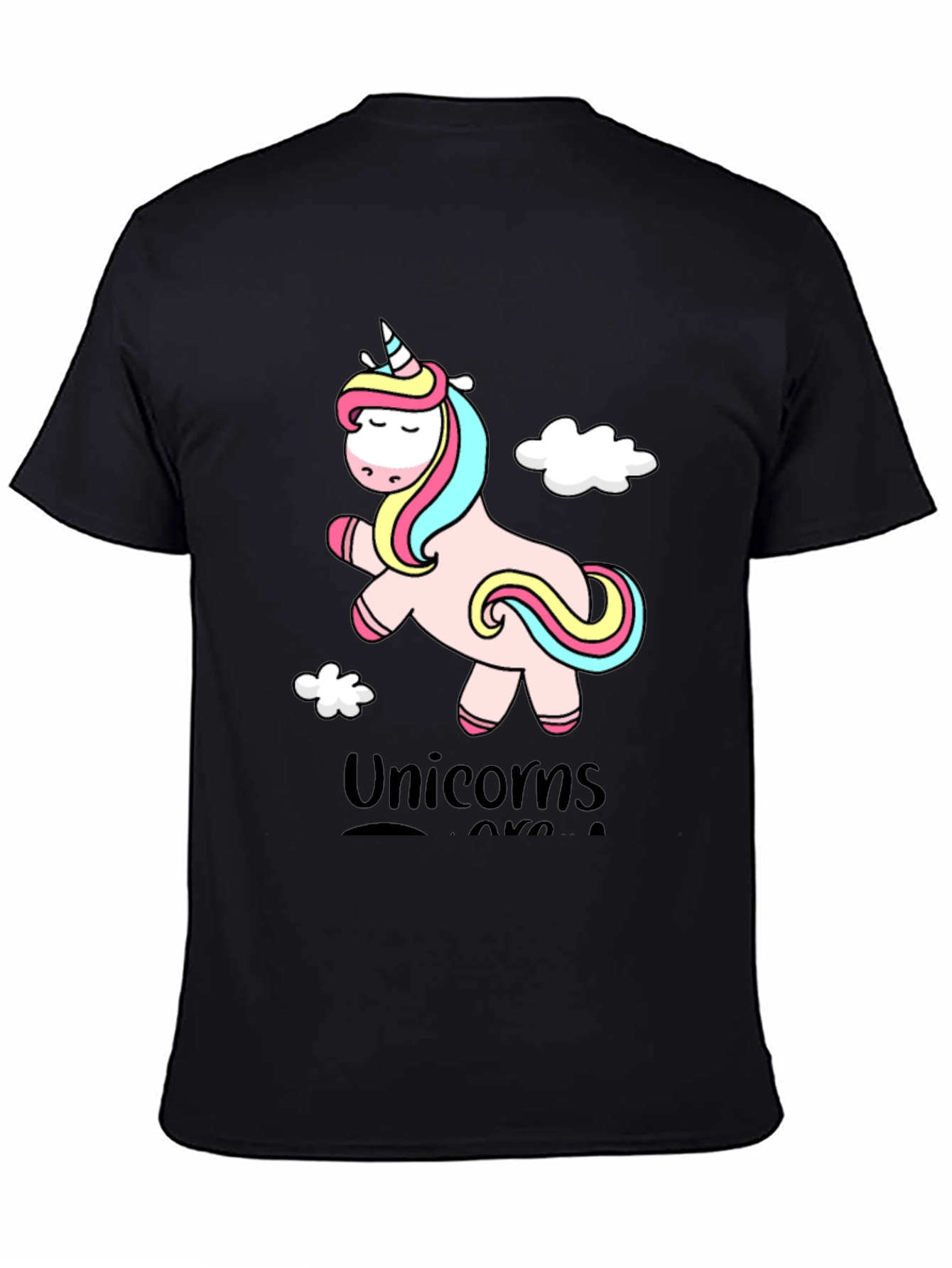 Black Unicorns Are Real Graphic Tee - Black view 4