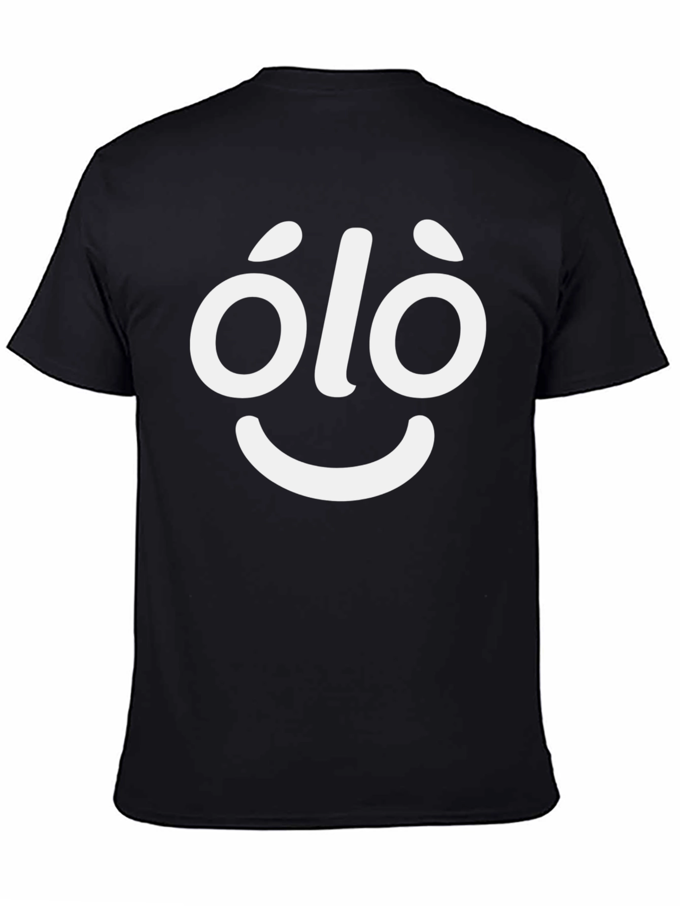 Black Funny Olo Face Graphic Tee - Black Cotton Blend T-Shirt view 4