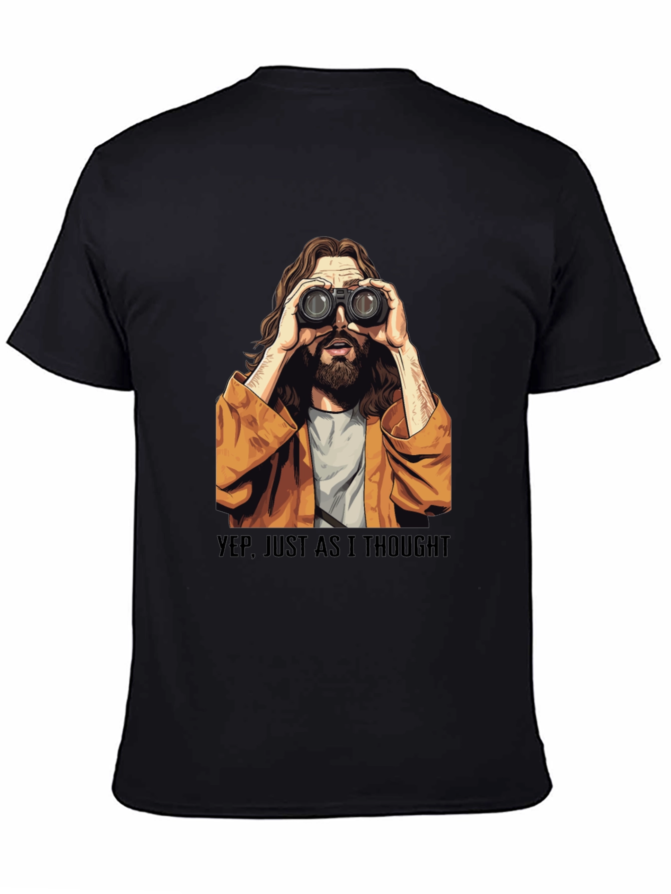 Black Binocular Jesus T-Shirt - Funny Graphic Tee view 4