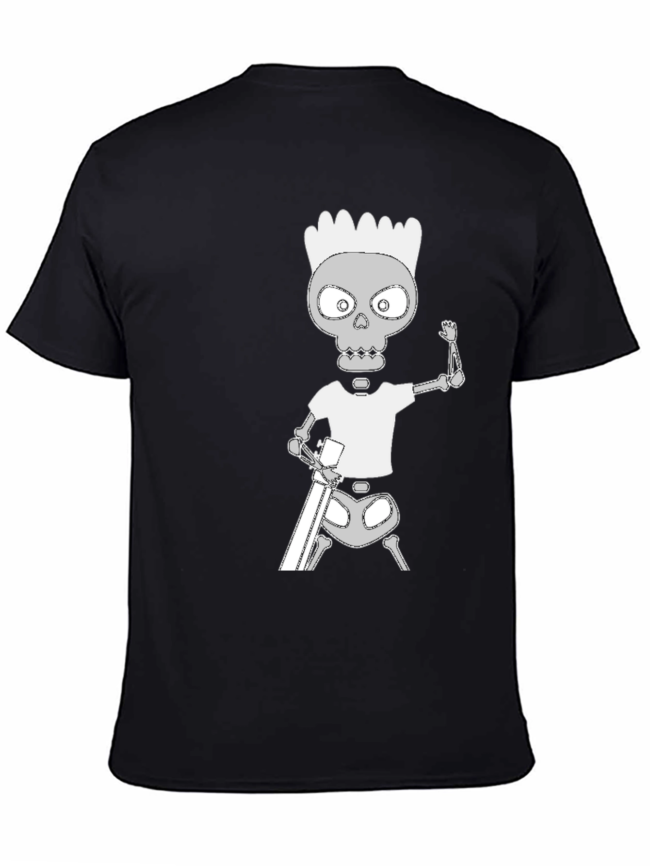 Black Skeleton Bart Simpson Graphic Tee - Black view 4