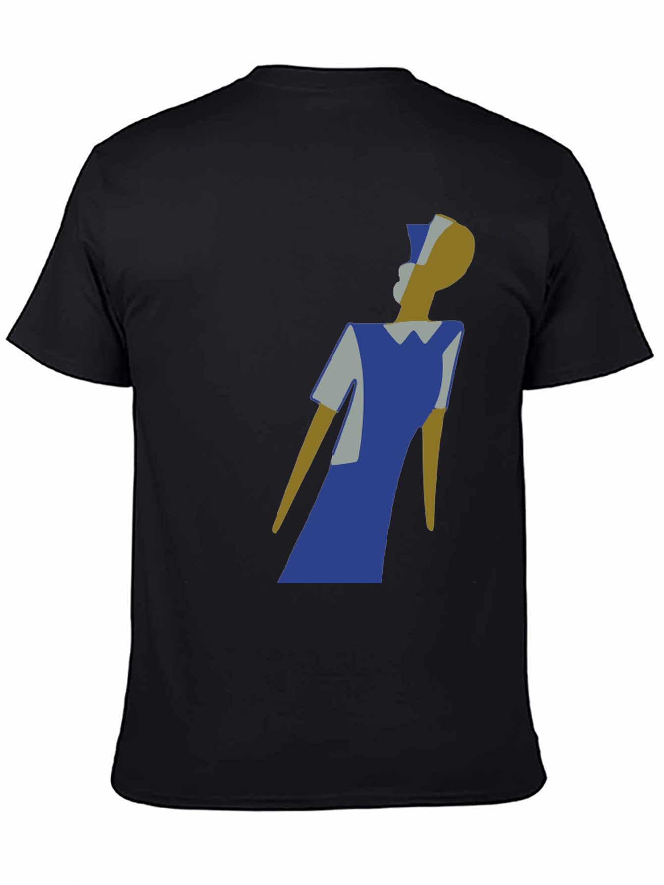 Black Abstract Nurse Graphic Tee - Modern Art T-Shirt view 4