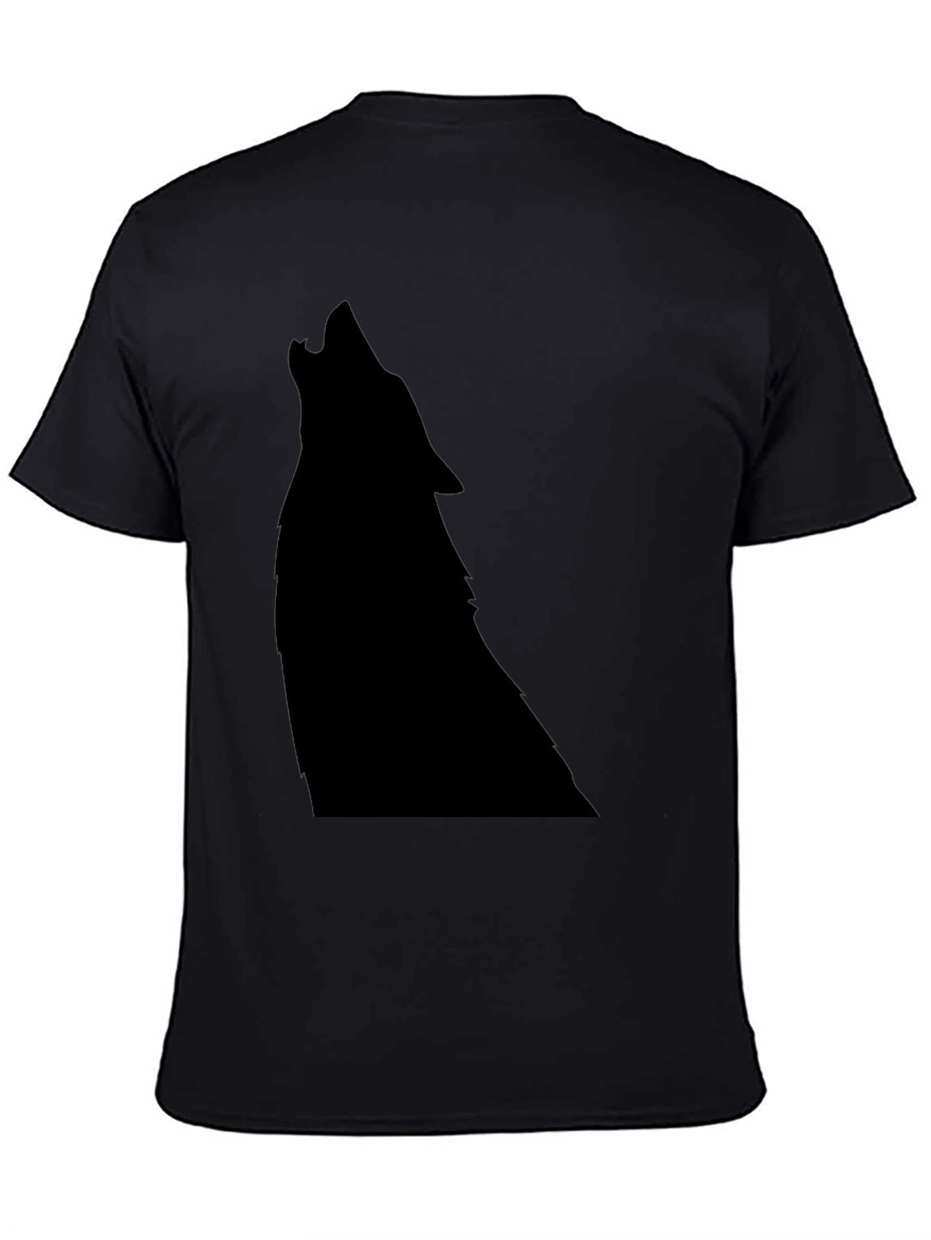Black Black Wolf Silhouette Graphic Tee view 4