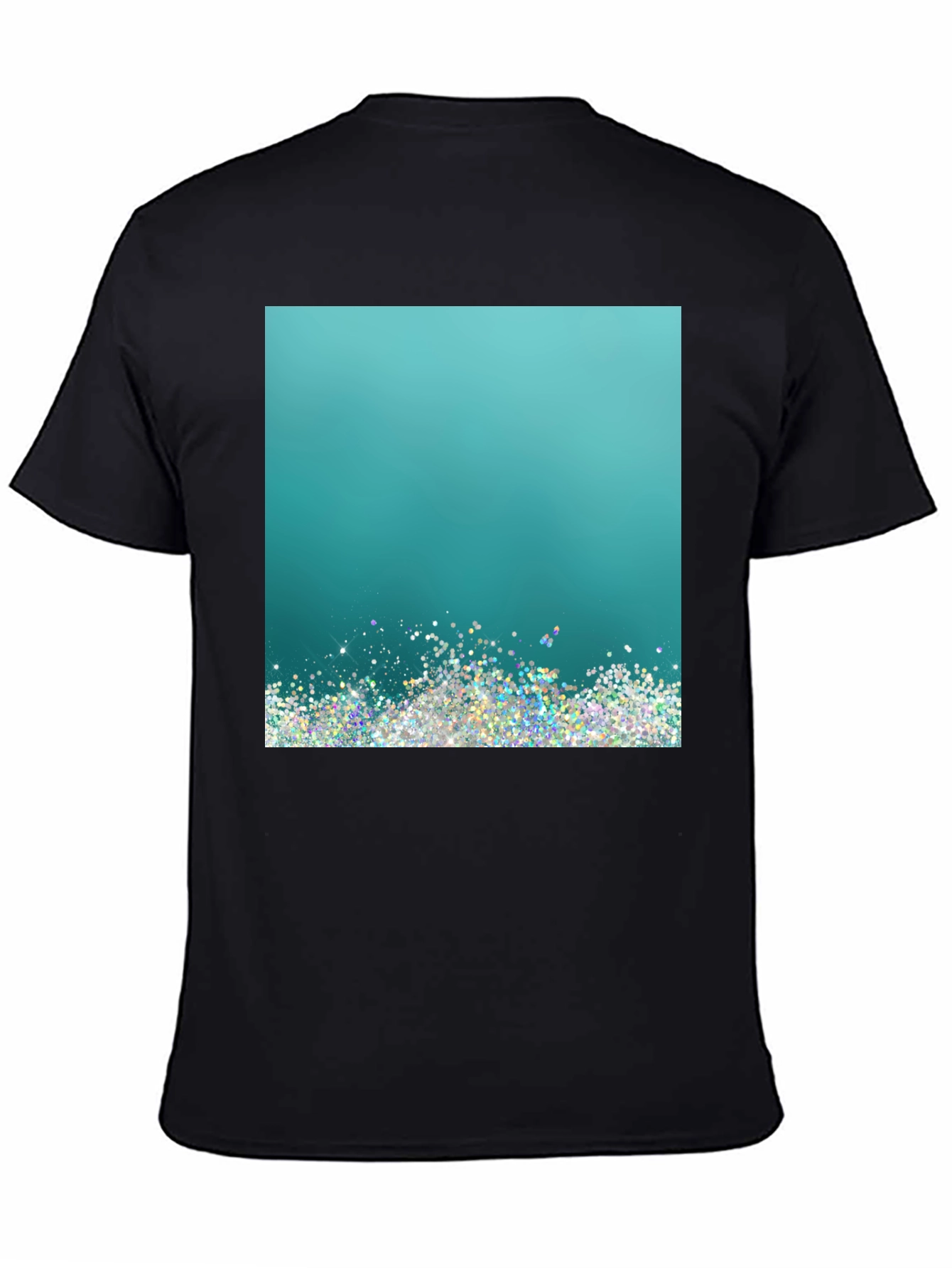 Black Glitter Gradient Tee view 4