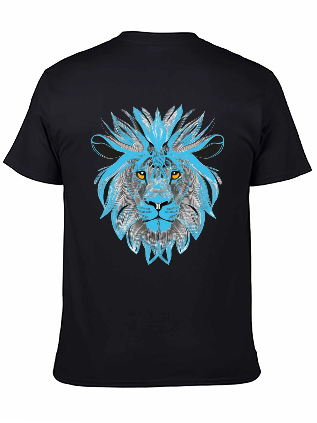 Black Lion Graphic Print Crew Neck T-Shirt view 4
