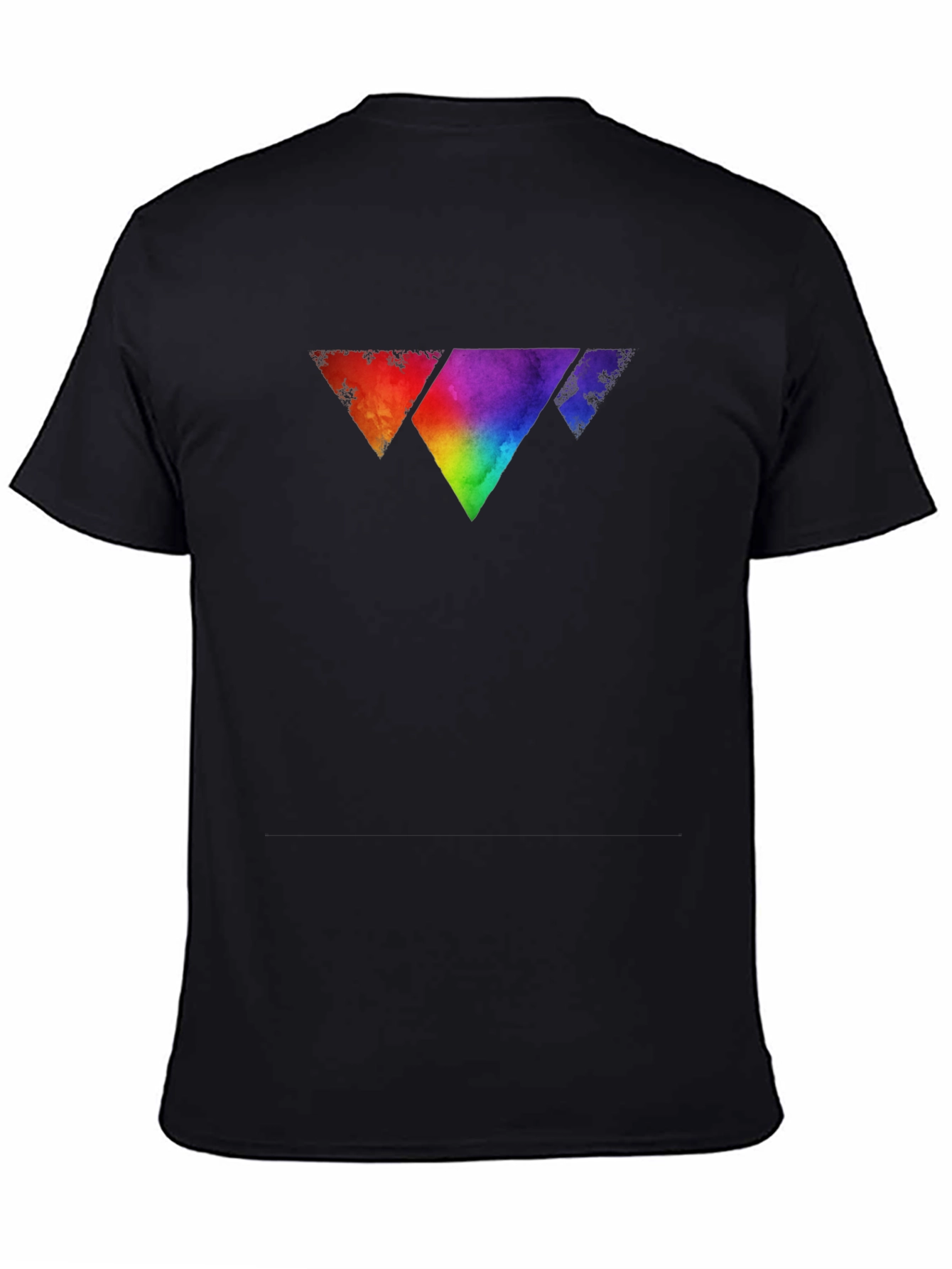 Black Rainbow Triangle Graphic Tee - Men's Black T-Shirt view 4