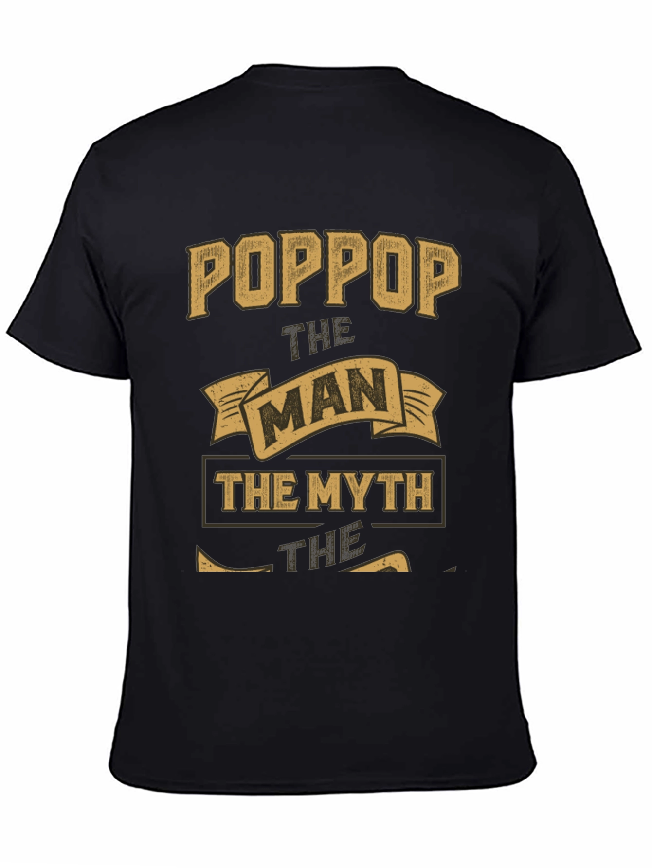 Black Poppop The Man The Myth Legend Graphic T-Shirt view 4