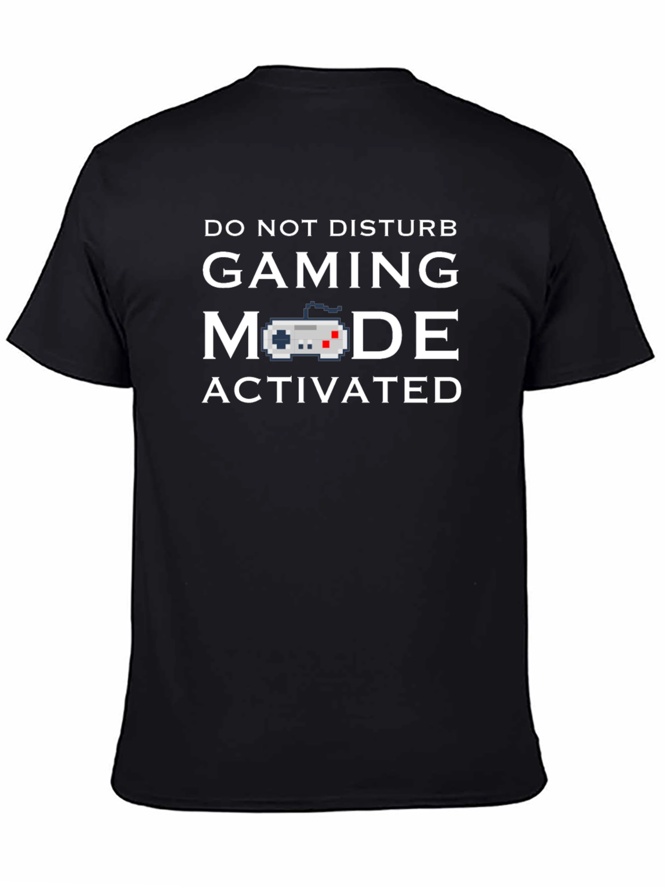 Black Gaming Mode Activated Black T-Shirt view 4