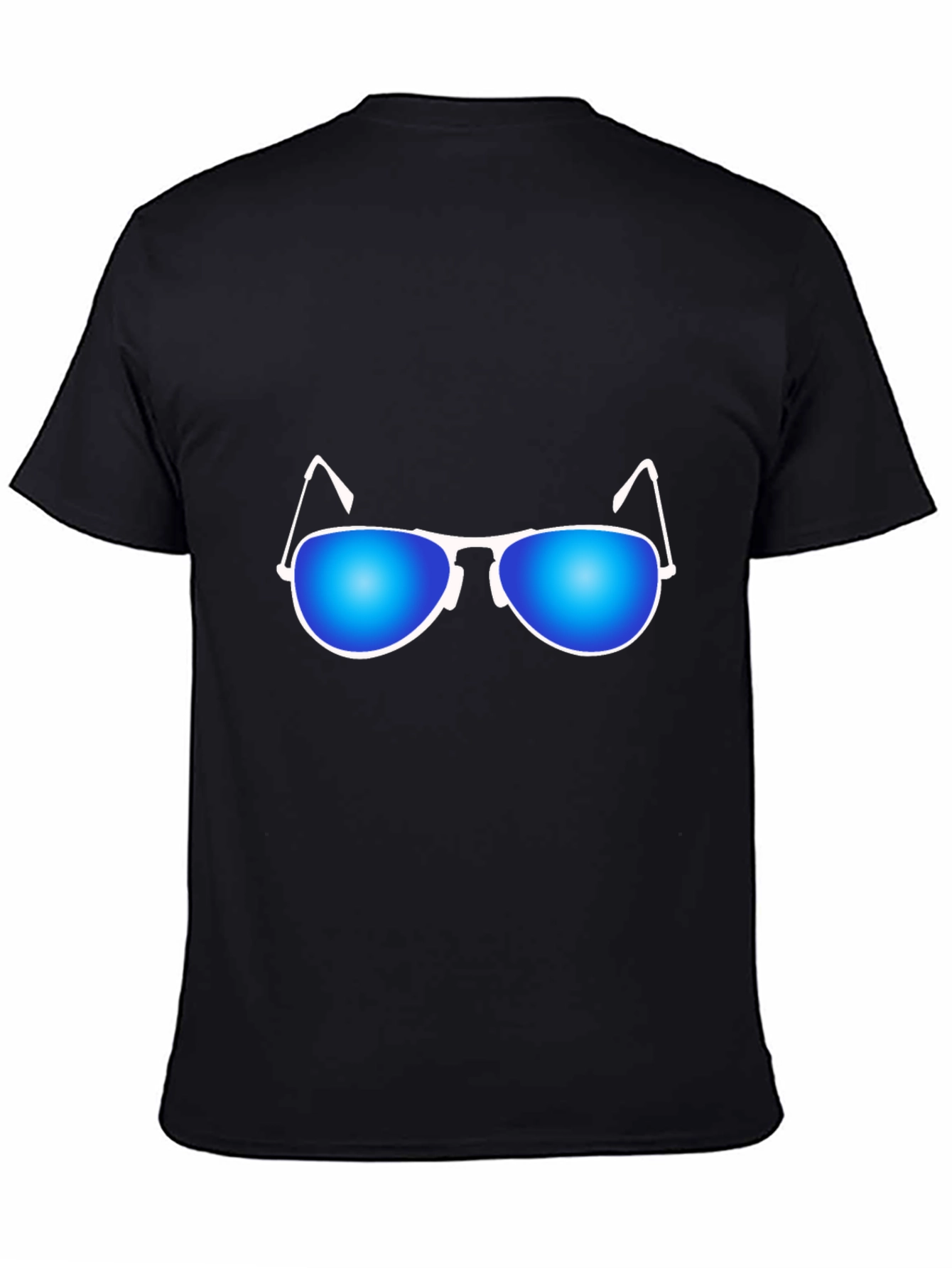 Black Cool Shades Graphic Tee - Black Cotton T-Shirt view 4