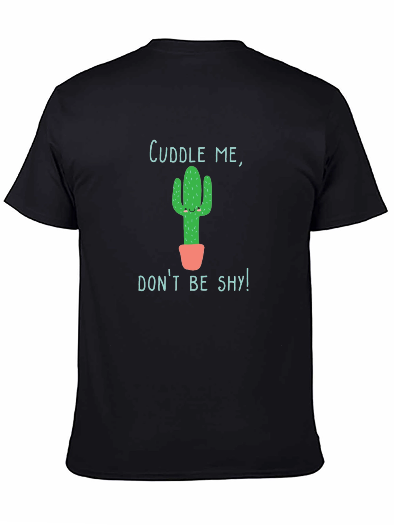 Black Cuddle Me Cactus Graphic Tee - Soft Cotton Blend view 4