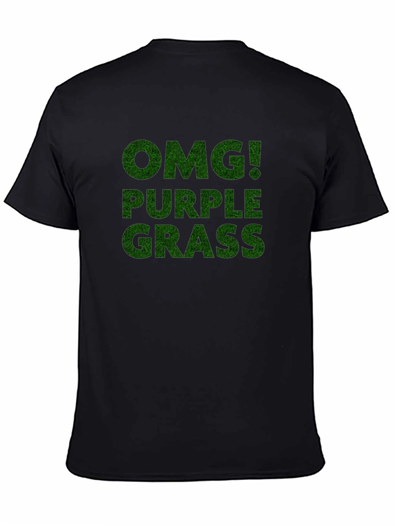 Black OMG! Purple Grass Novelty Graphic T-Shirt view 4