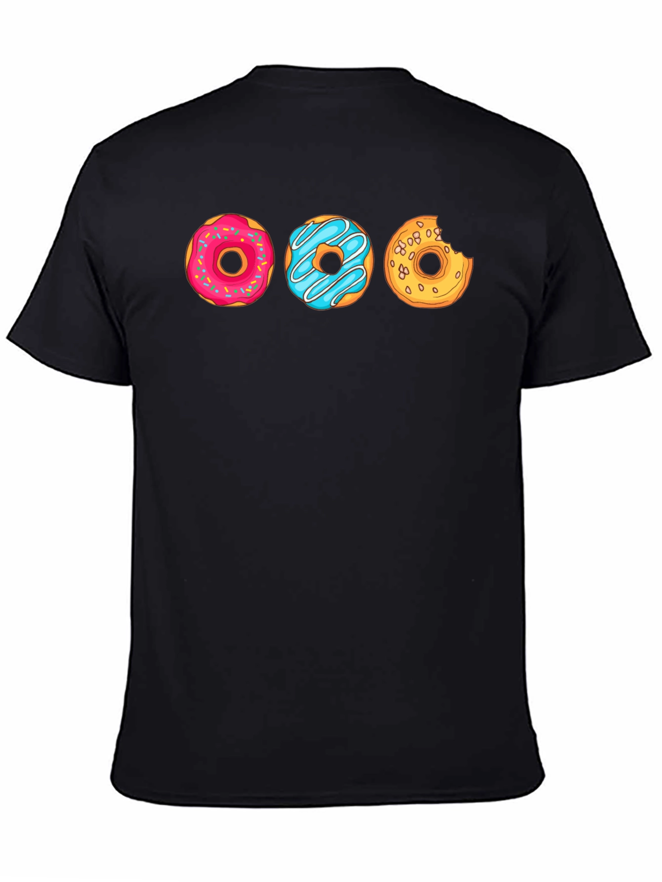 Black Fun Donut Graphic Tee - Black Casual Shirt view 4
