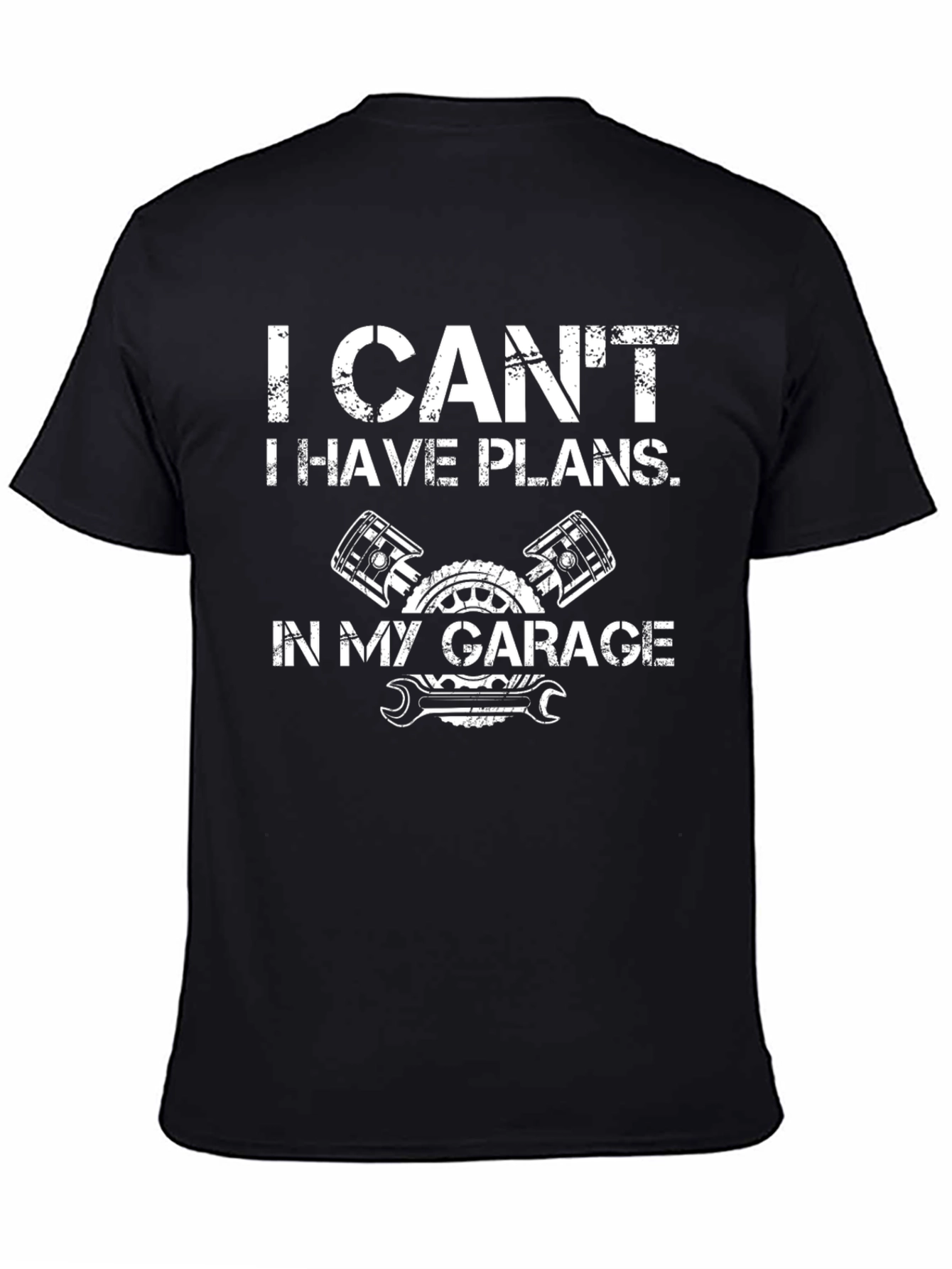 Black Garage Plans T-Shirt - Mechanic Gift view 4