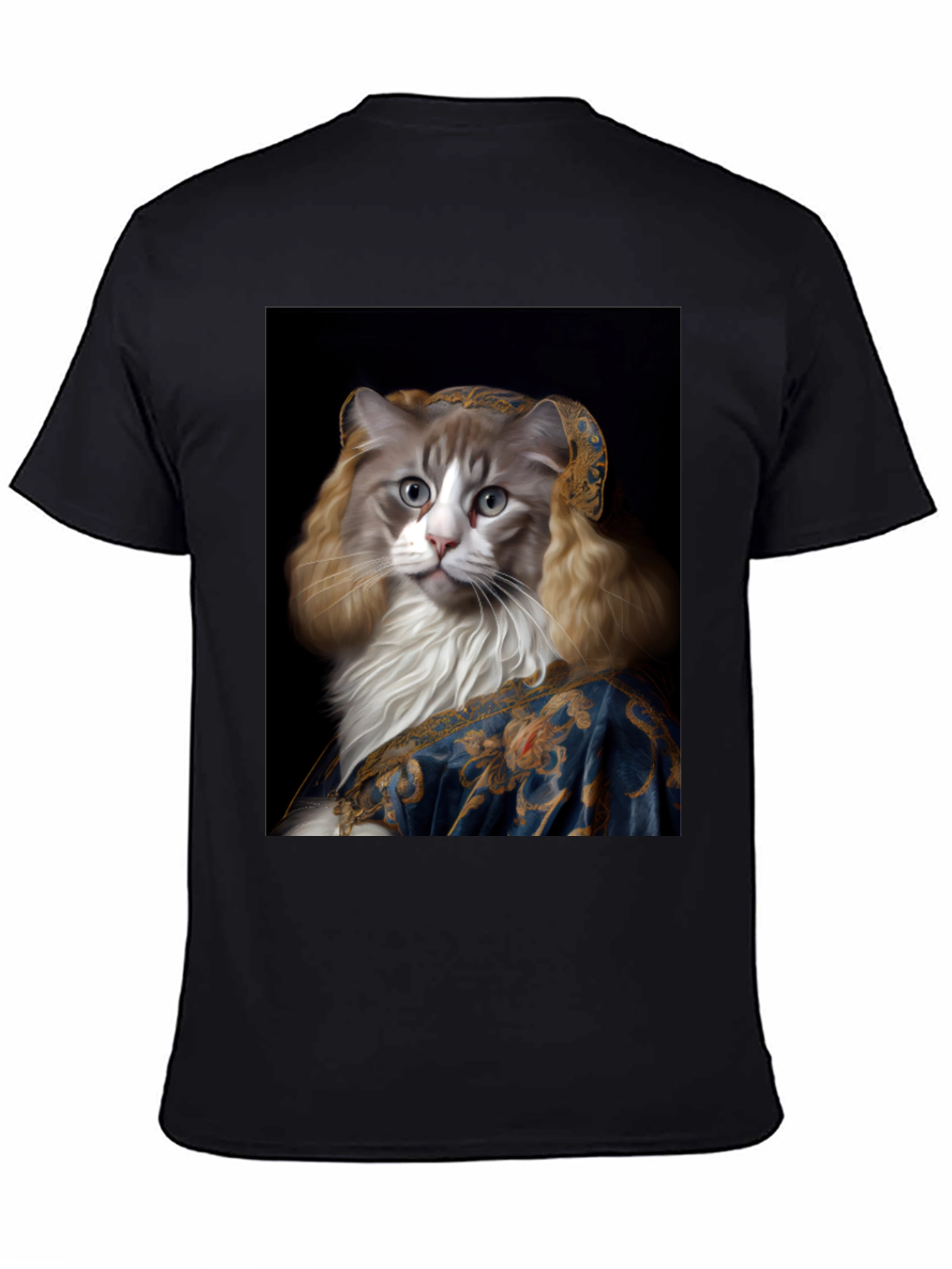 Black Renaissance Cat Portrait Graphic Tee view 4