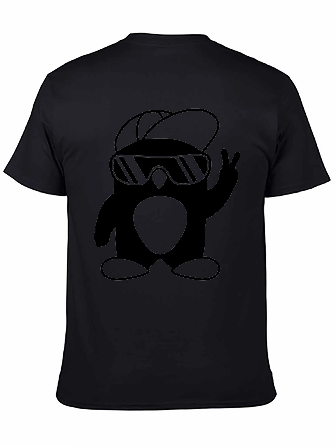 Black Cool Penguin Tee view 4
