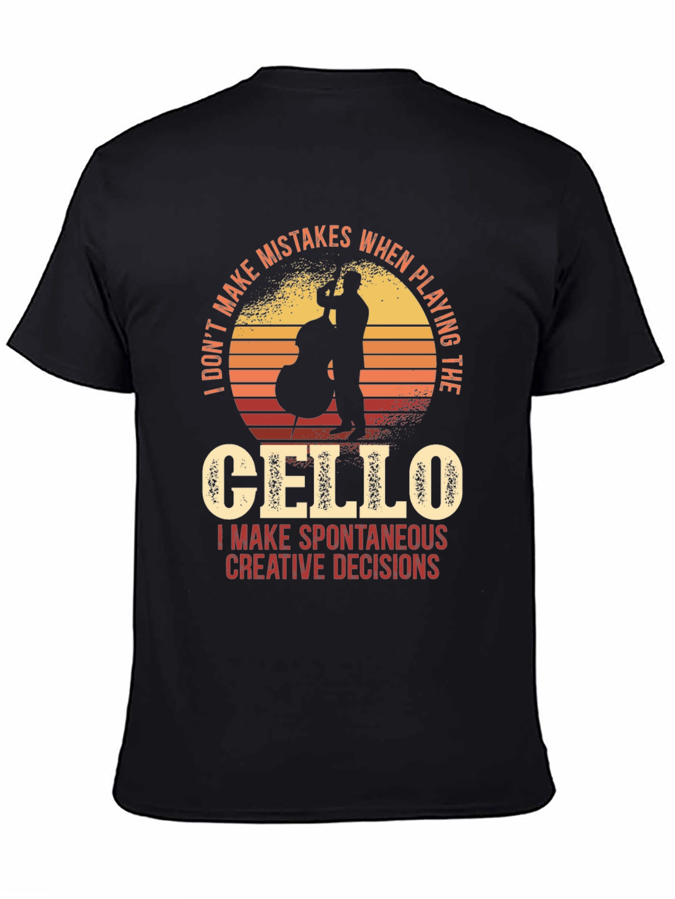 Black Cello Player T-Shirt - Funny Musician Tee view 4
