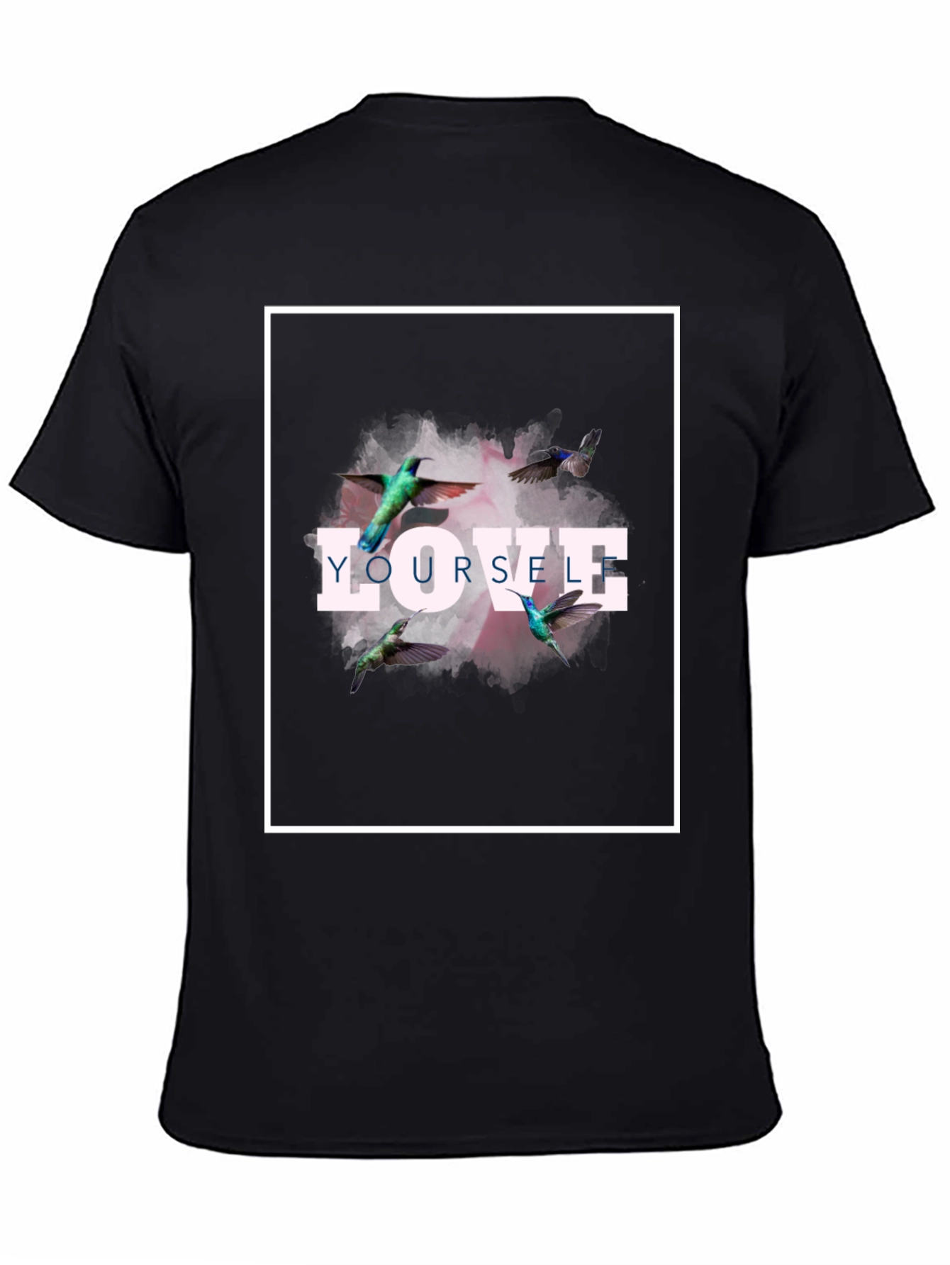 Black Love Yourself Hummingbird Graphic Tee - Black view 4