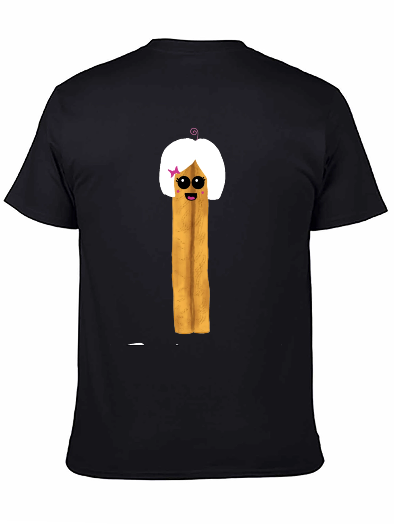 Black Funny French Fry Girl Graphic T-Shirt view 4