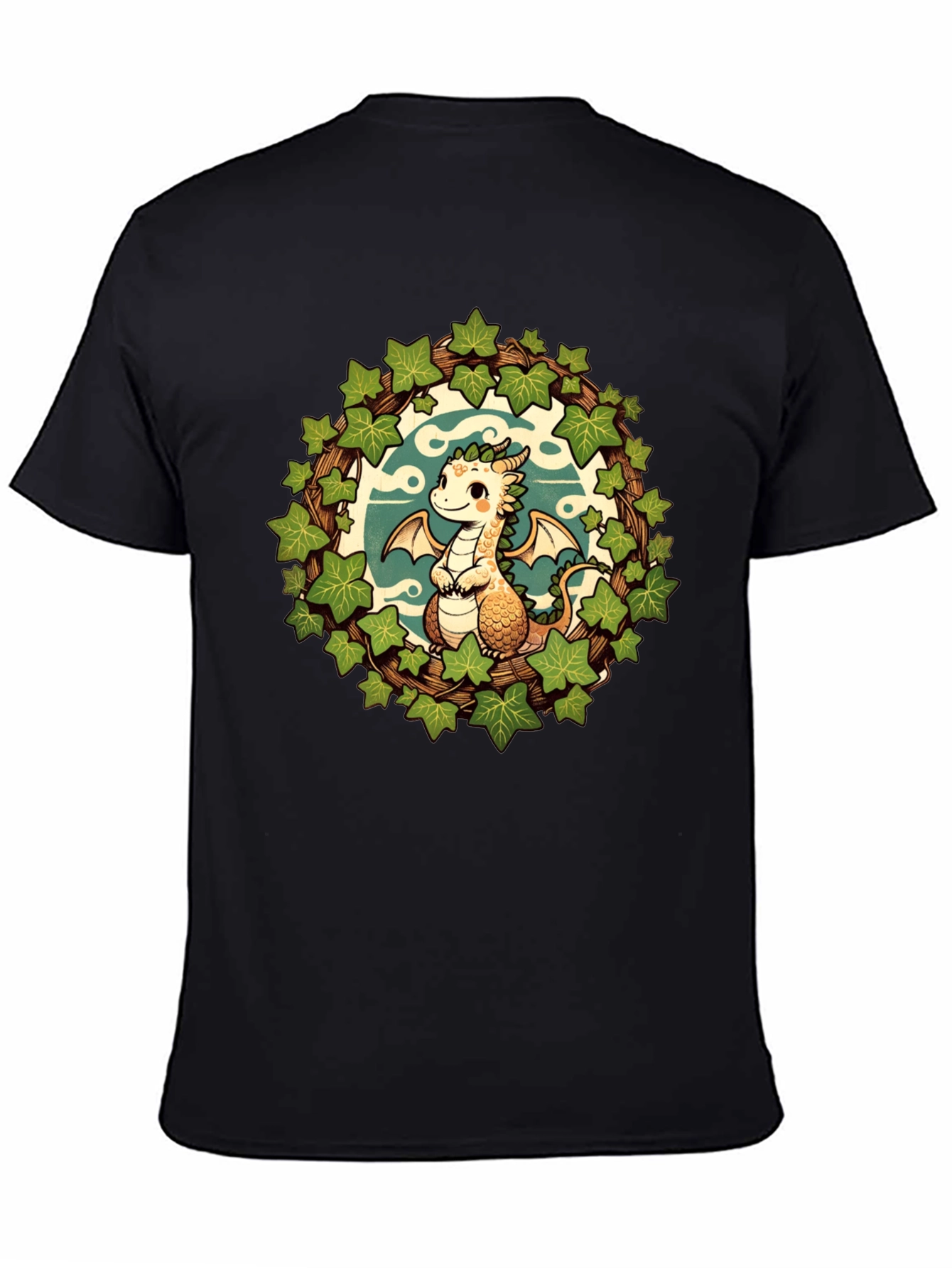 Black Dragon & Ivy Wreath Graphic Tee view 4